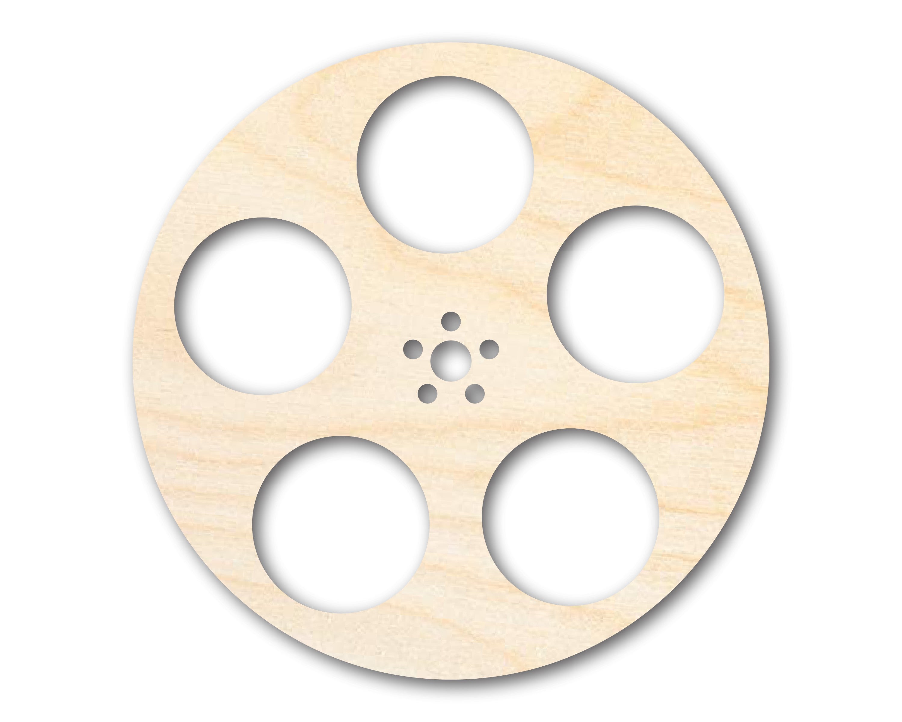 DIY Unfinished Baltic Birch Wood Film Reel Shape Cutout up to 46