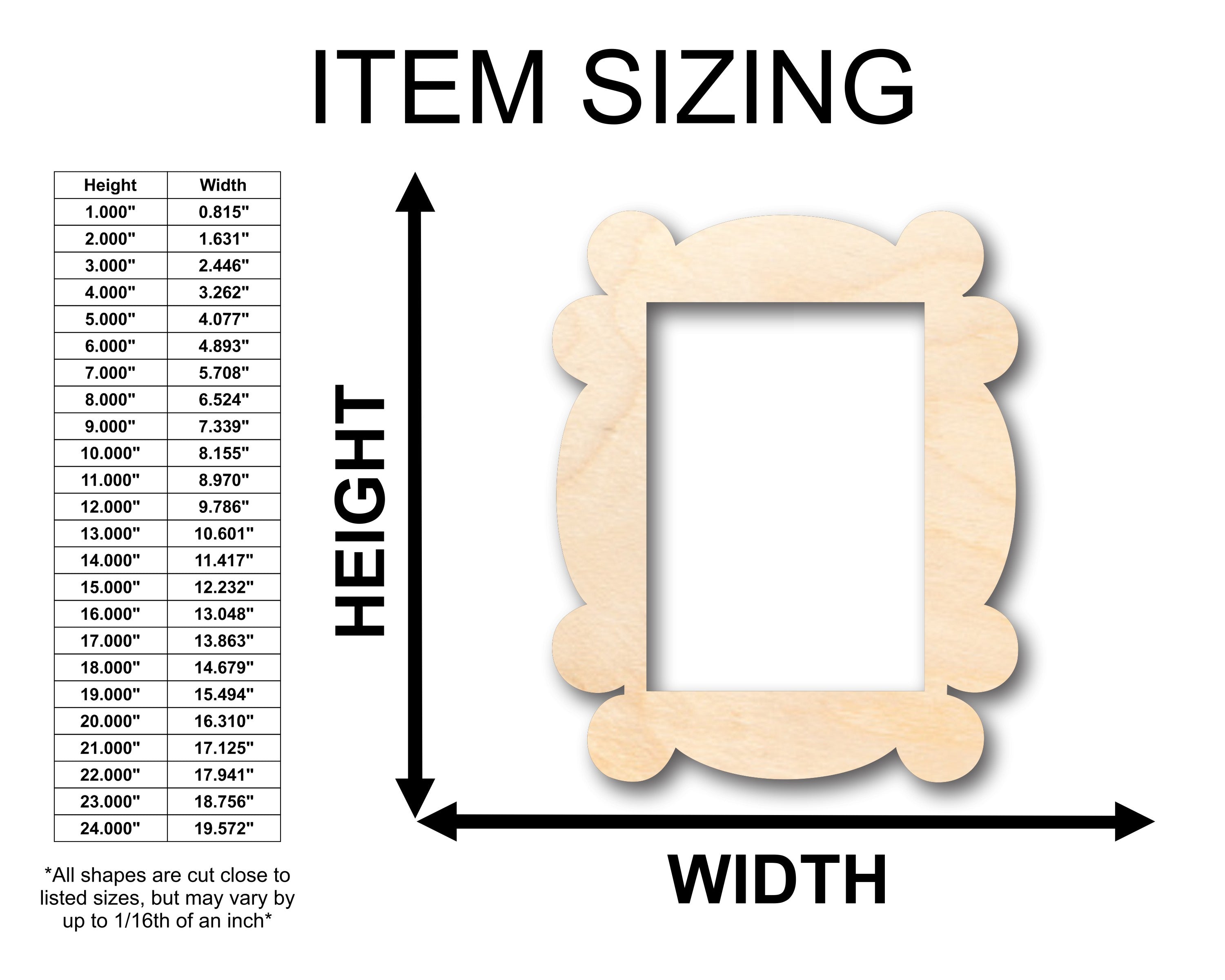 DIY Unfinished Wood Picture Frame Shapes - Up to 46 Pieces for Crafts