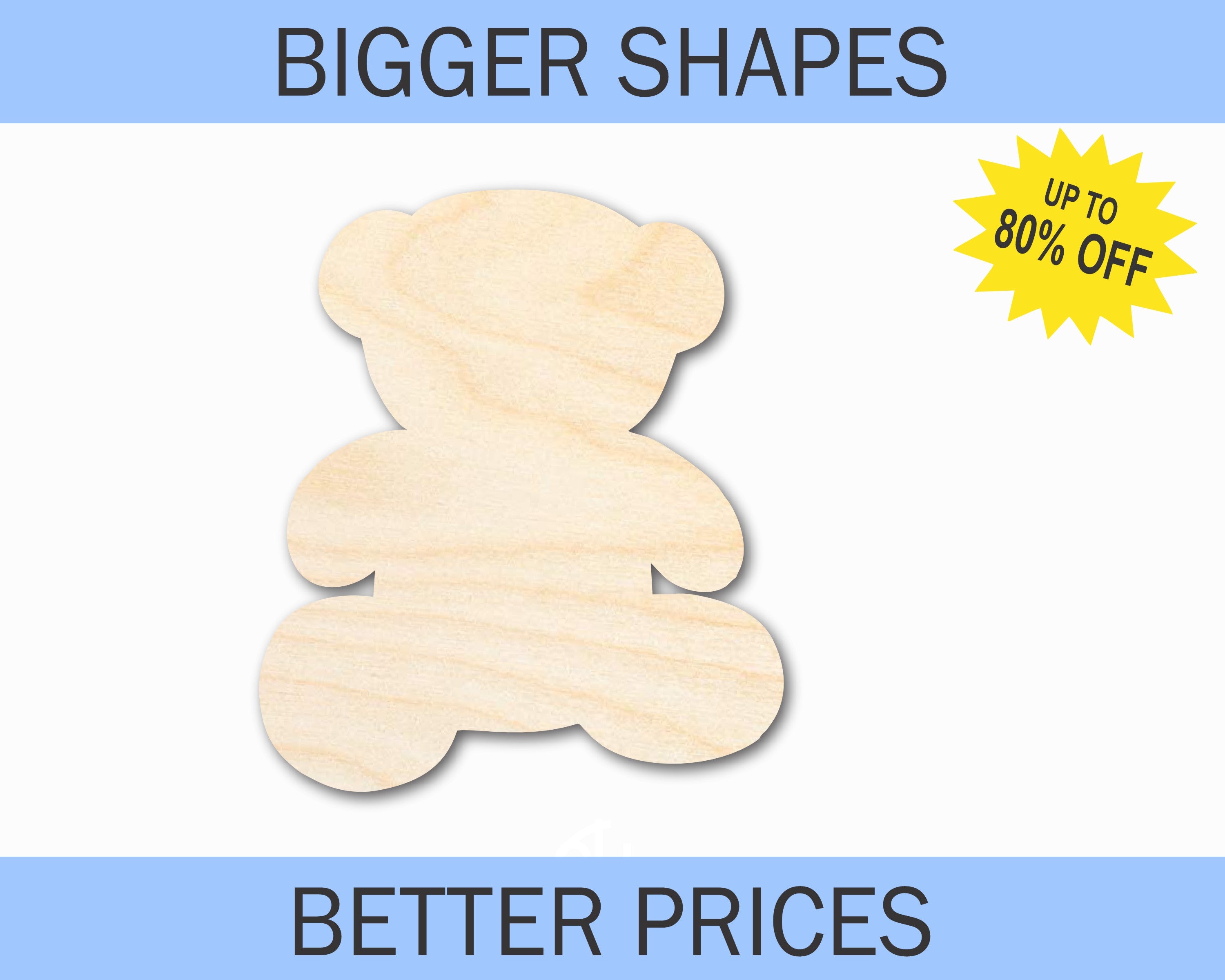 Enhanced DIY Unfinished Wood Teddy Bear Shape Craft Cutout