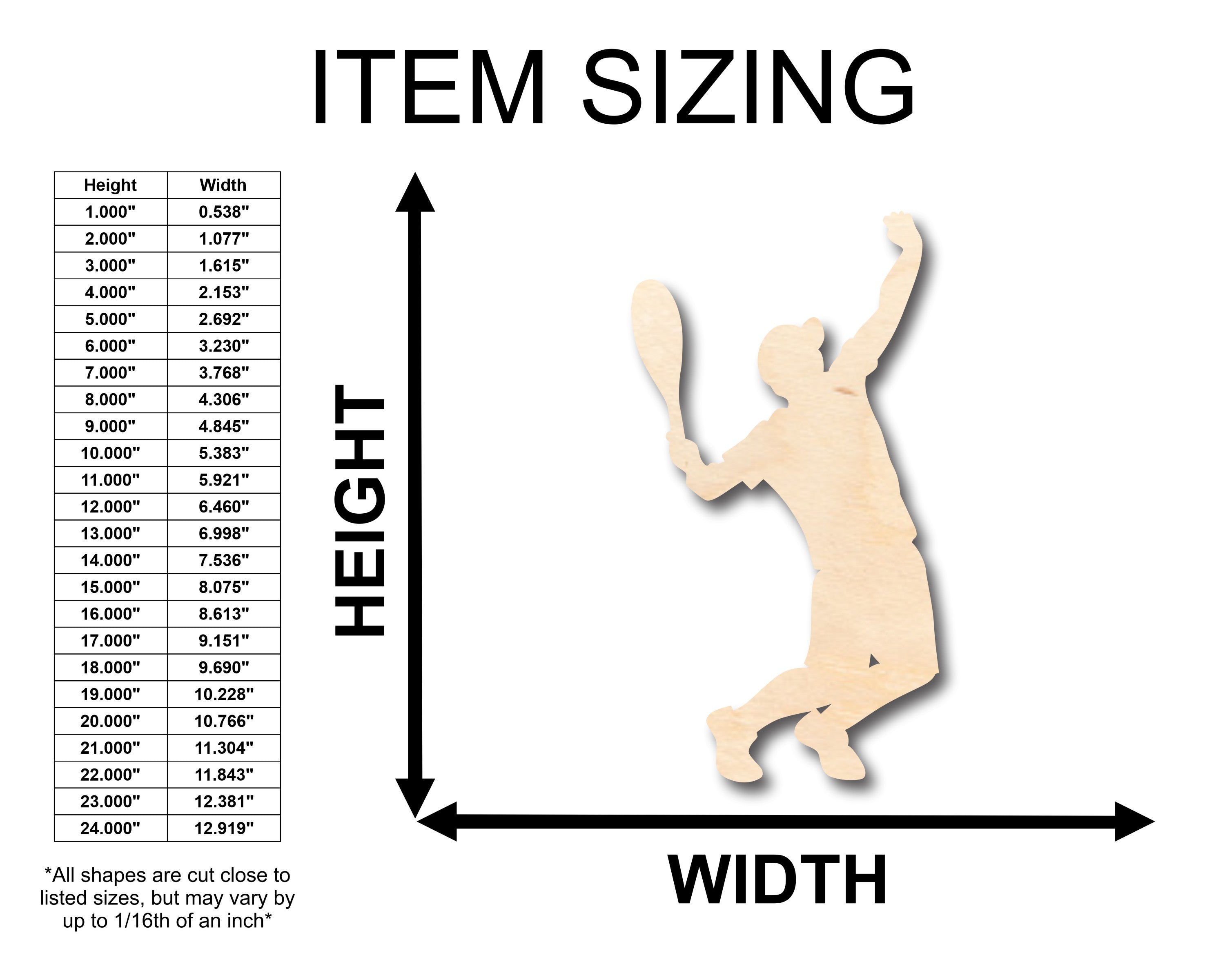 Unfinished Wood Craft - Boy Tennis Serve Shape for Up to 46 DIY Projects
