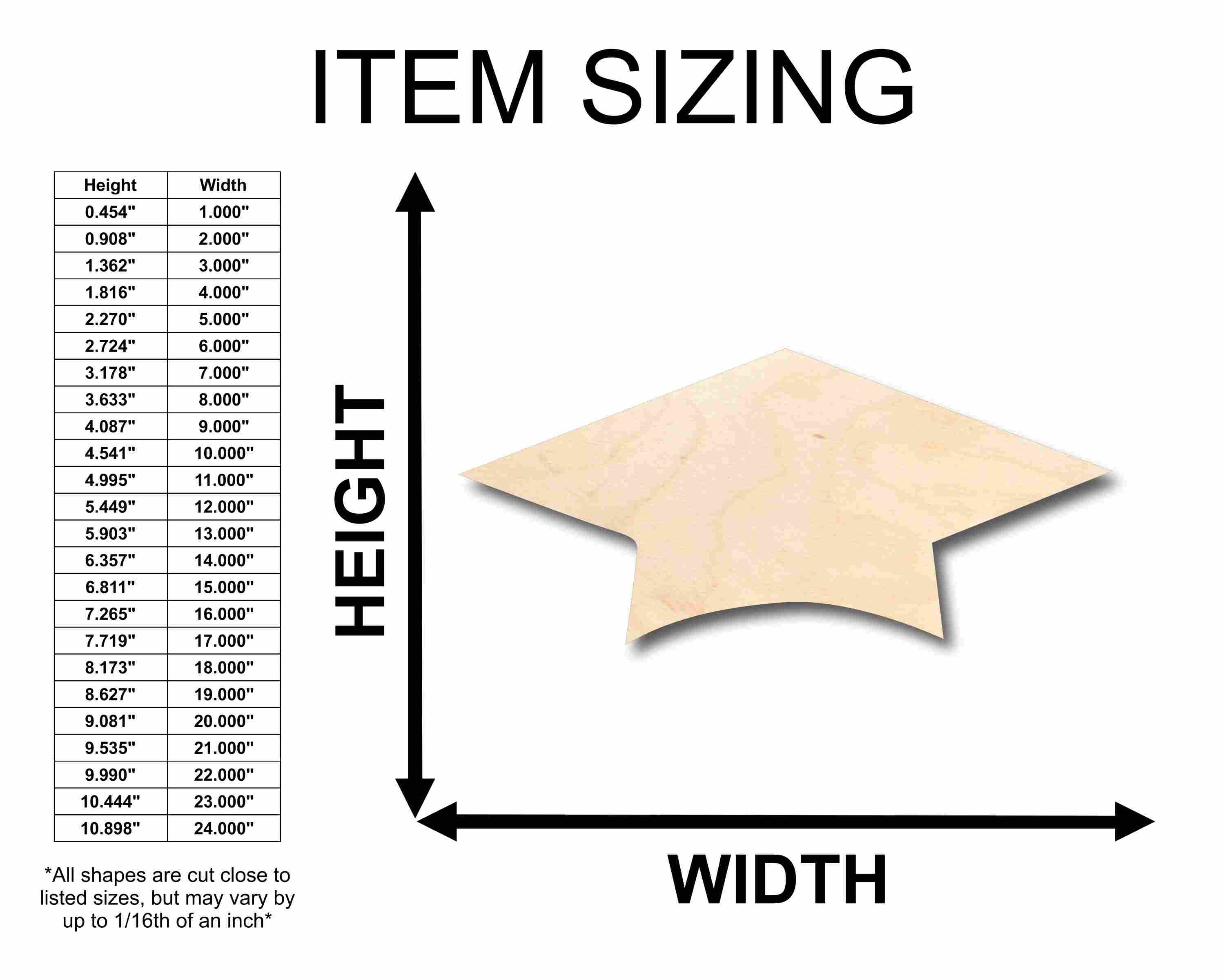 DIY Unfinished Wood Graduation Cap Silhouette for Up to 46 Craft Projects