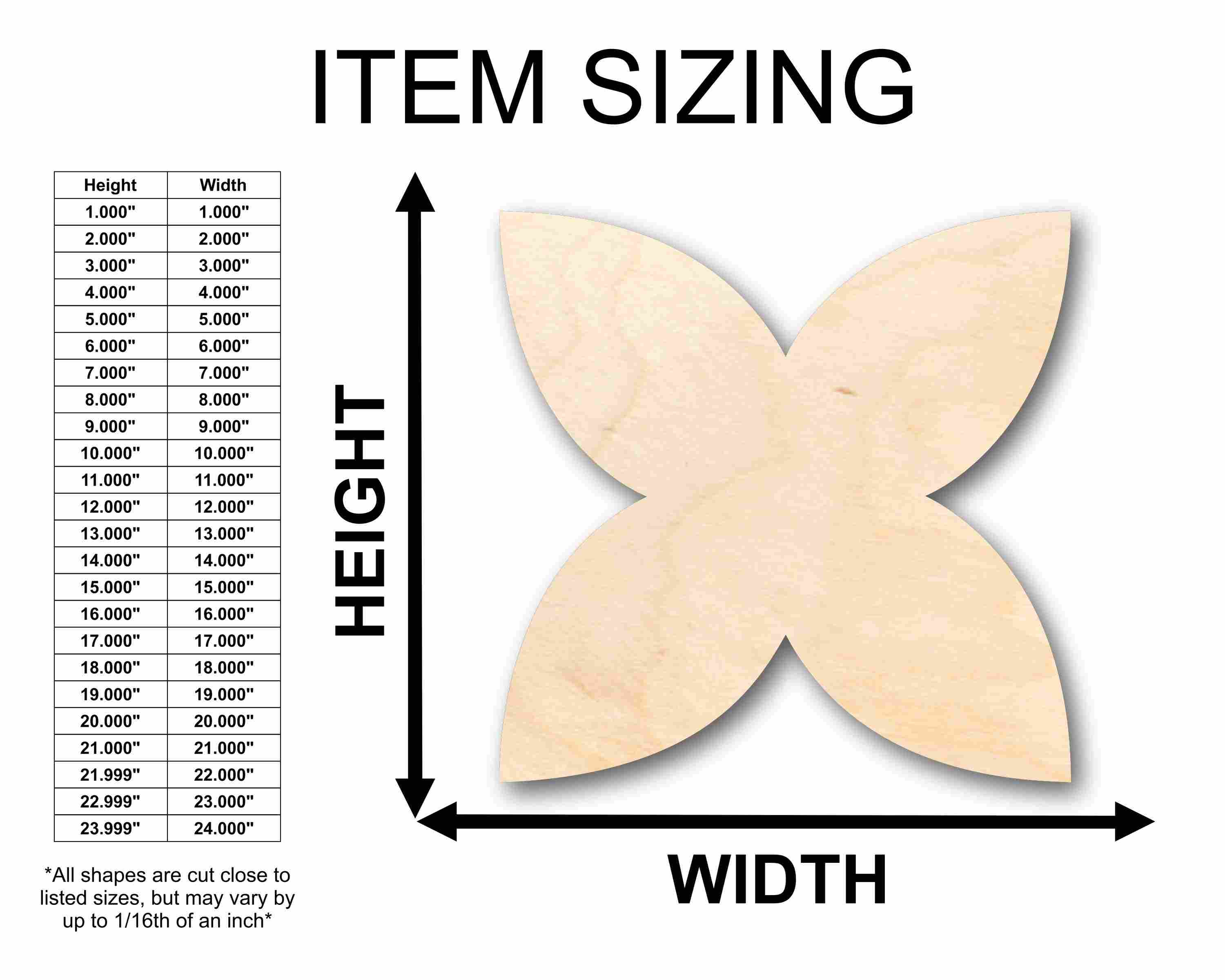 Unfinished Wood DIY Craft Supplies - Star Flower Petals Silhouette, Suitable for up to 46 DIY Projects