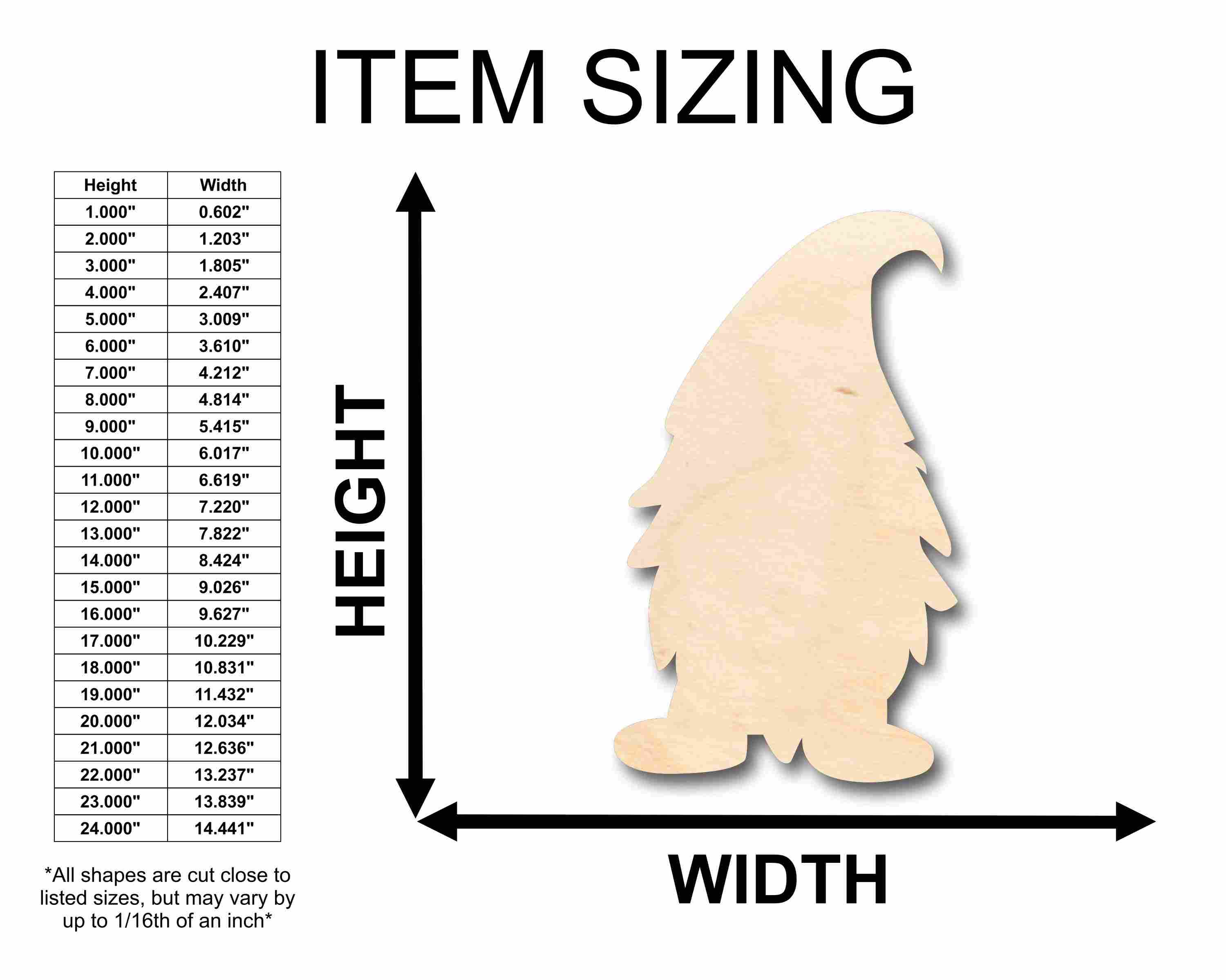 Unfinished Baltic Birch Wood Male Gnome Silhouette for Up to 46 Do - It - Yourself Crafts
