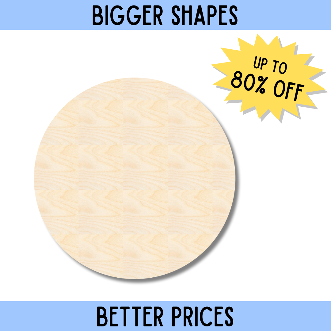 Large-Scale Unfinished Wood Circular Cutout for DIY Crafts