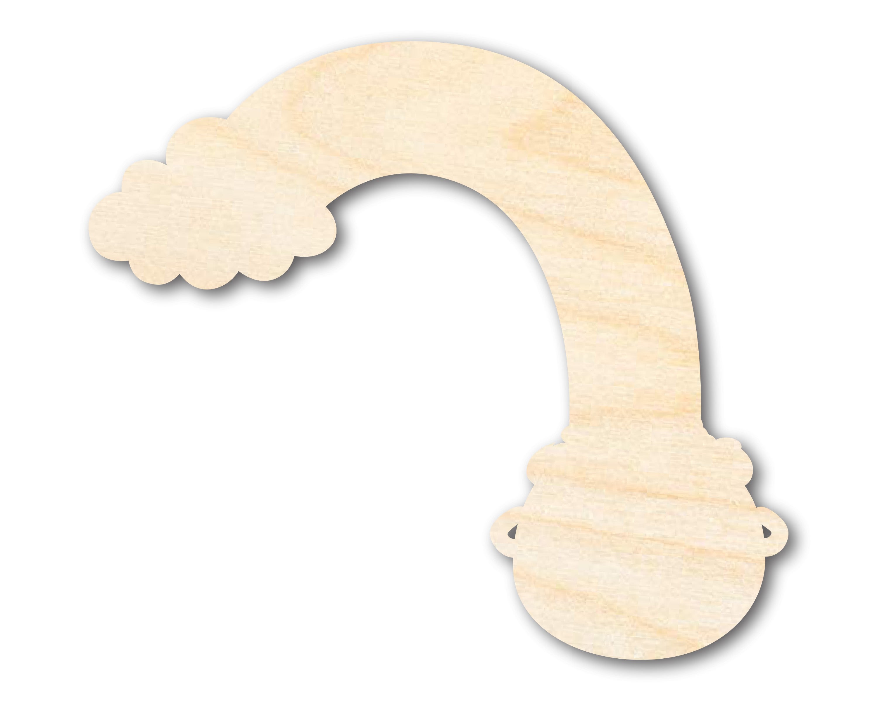 DIY Unfinished Baltic Birch Rainbow Pot of Gold Shape Cutout - Up to 46 Inches