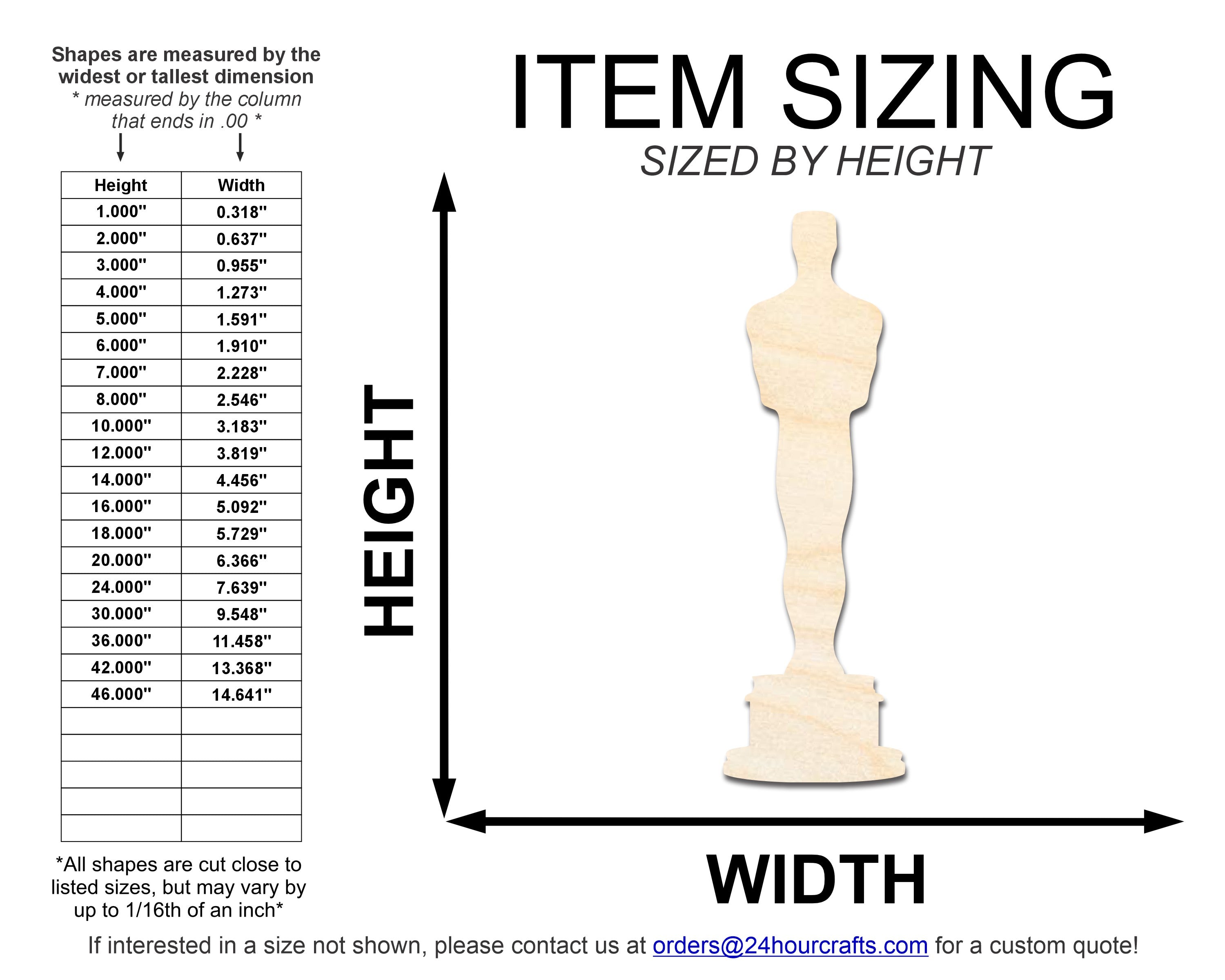 DIY Unfinished Baltic Birch Wood Movie Award Shape Cutouts up to 46 Inches