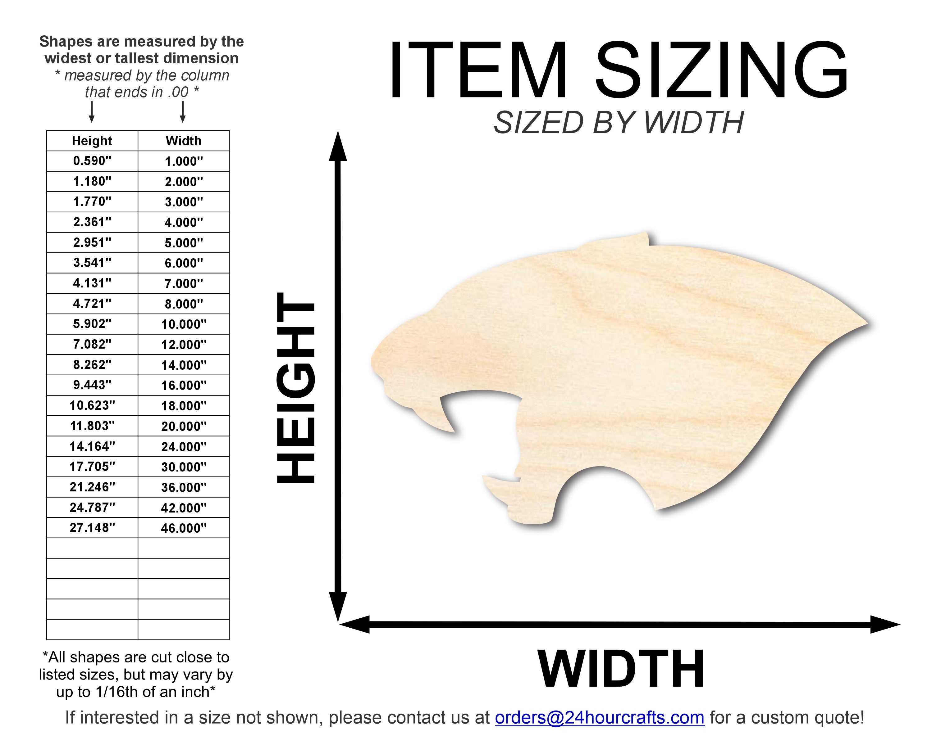 Unfinished DIY Craft Cutout in the Shape of a Wood Panther Mascot | Up to 46 Different DIY Options