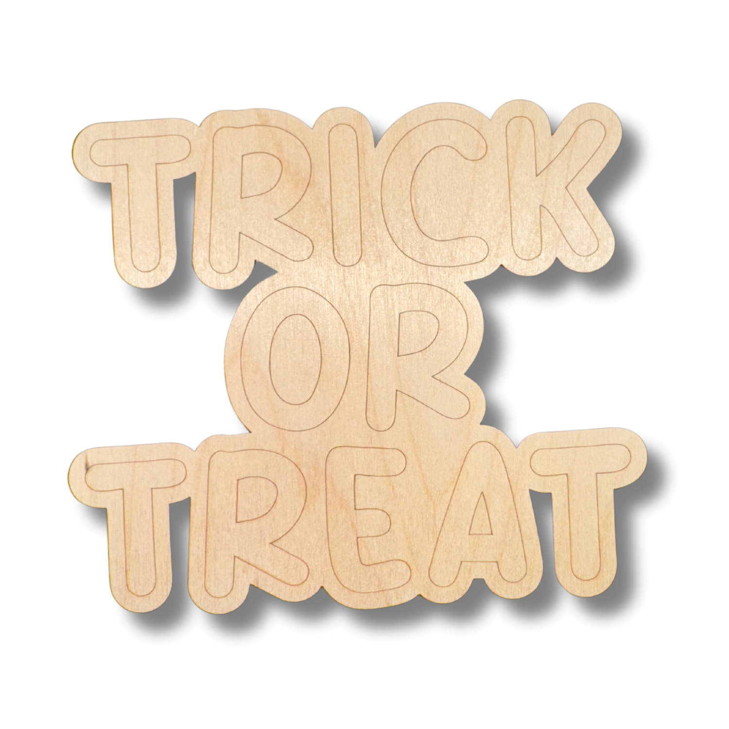 Unfinished Wood Etched Trick or Treat Shapes for Up to 30 DIY Paint - by - Line Crafts