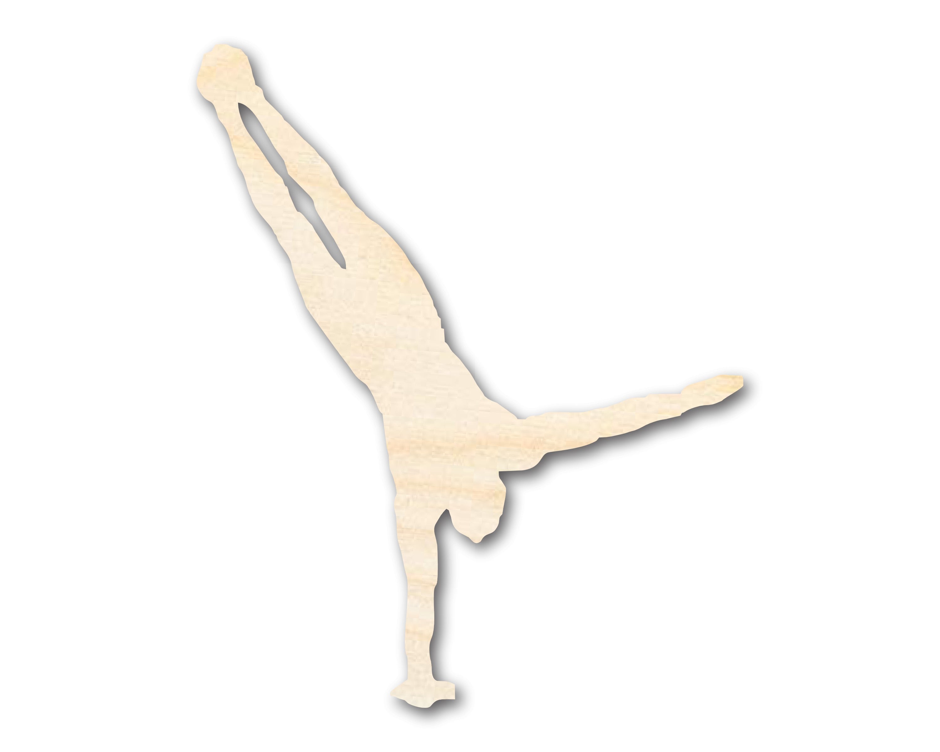 Unfinished Baltic Birch Wood Gymnast Hand Stand Shape DIY Craft Cutout with Up to 46 Inches Size Options