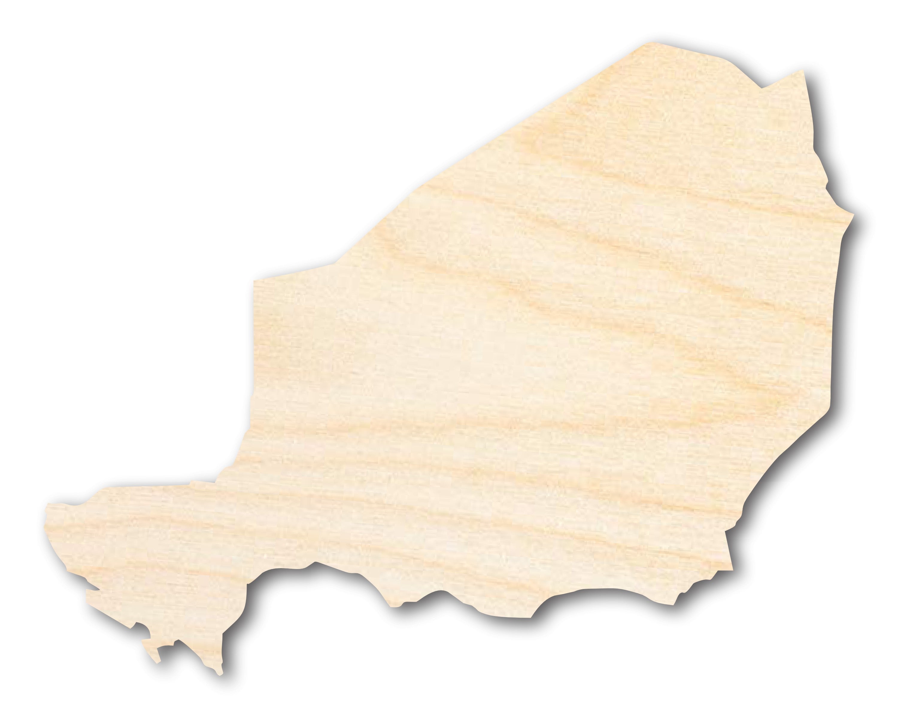 DIY Unfinished Wood Niger Shape - Ideal West Africa Craft up to 46