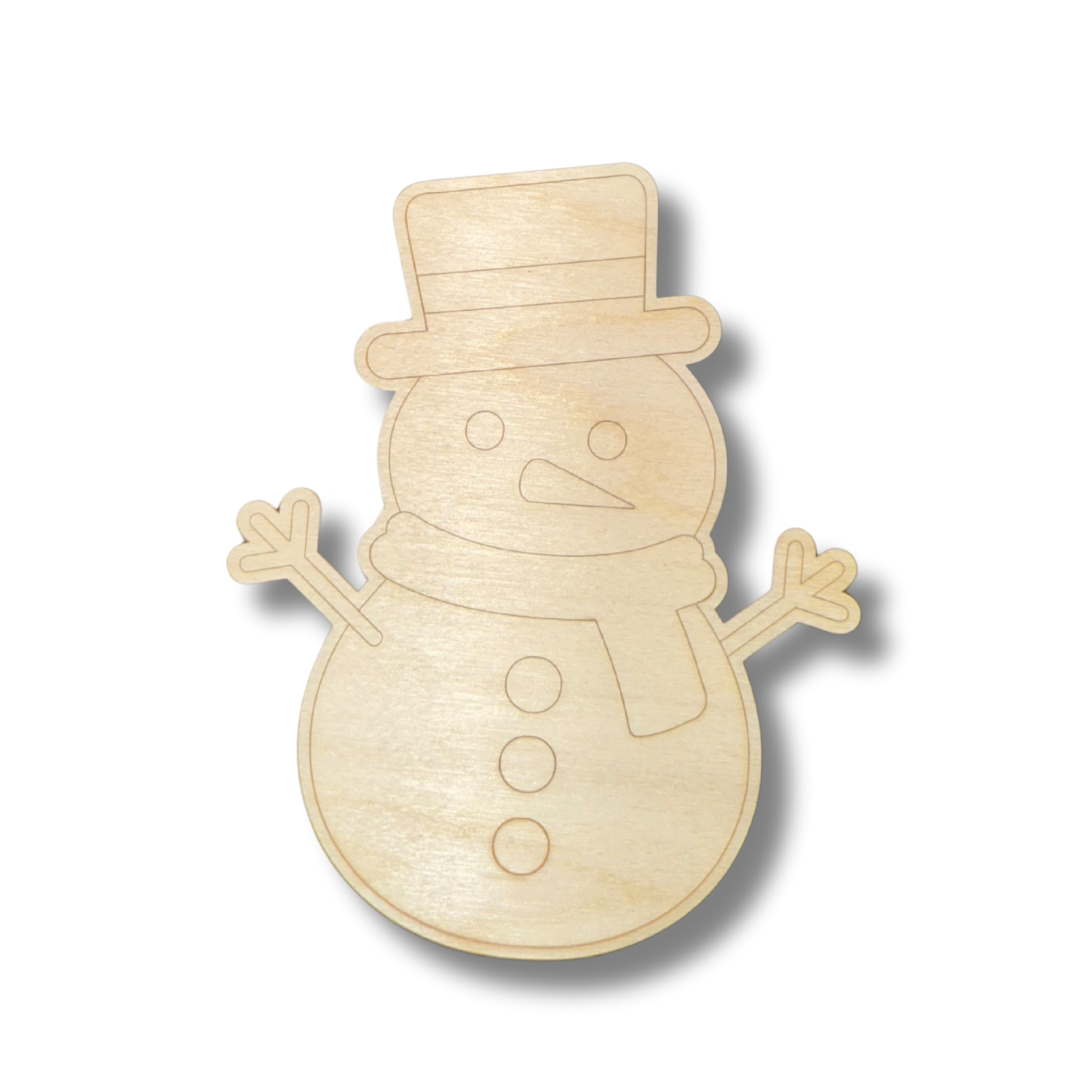 Unfinished DIY Wood Craft - Etched Snowman Shape for Paint By Line Crafts, Up to 30 Inches in Size