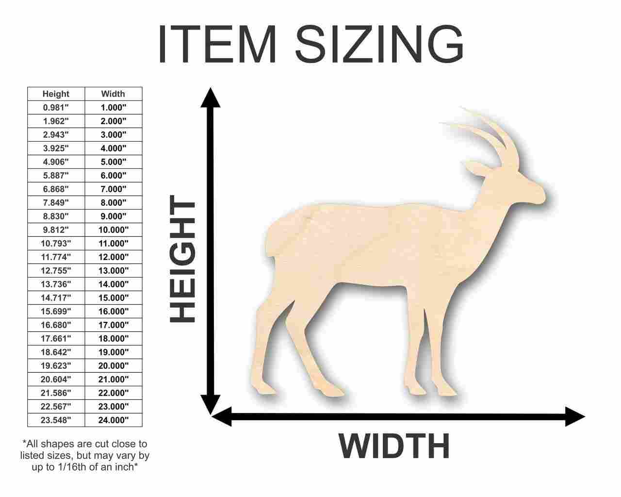 Unfinished Wood Antelope Shape for DIY Crafts - Ideal for Animal and Wildlife - Up to 46 DIY Projects