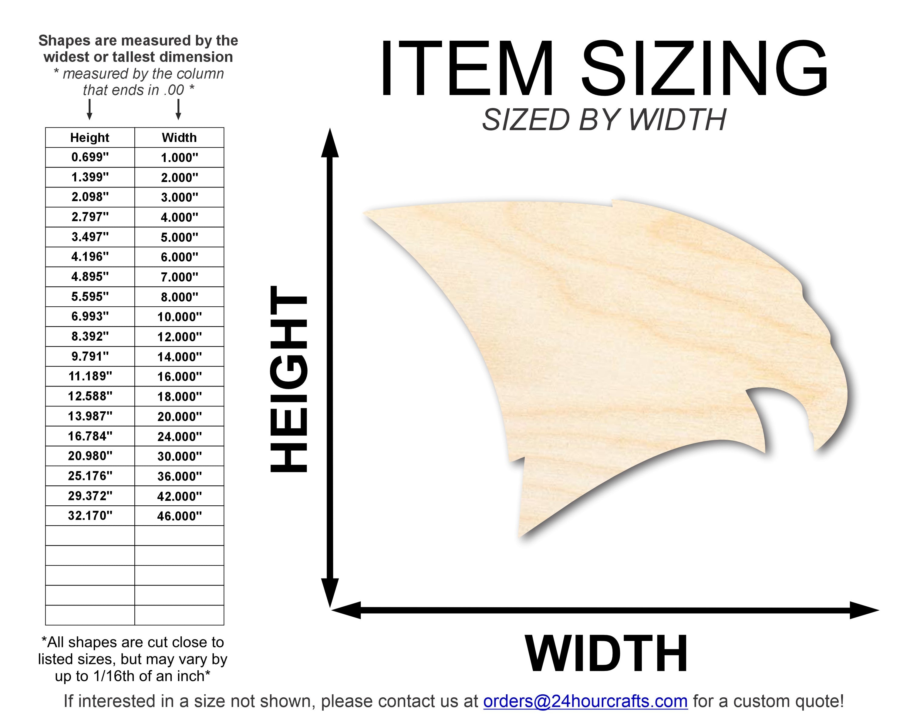 Unfinished DIY Craft Cutout - Wood Falcon Mascot Shape, Up to 46 Inches for Do - It - Yourself Projects