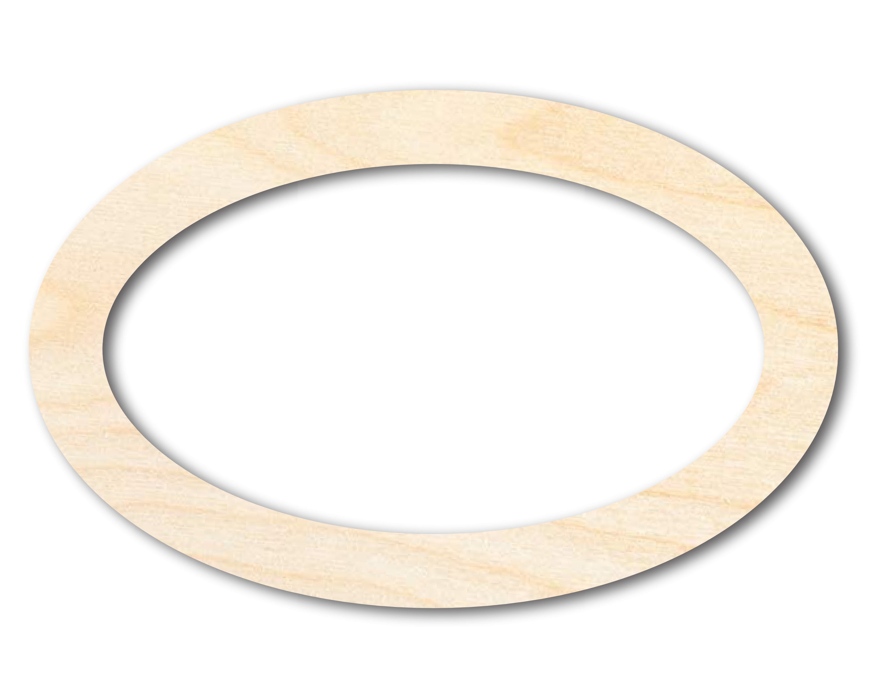 Unfinished Baltic Birch Wood Oval Outline Shape DIY Craft Cutout with Up to 46 Different DIY Options
