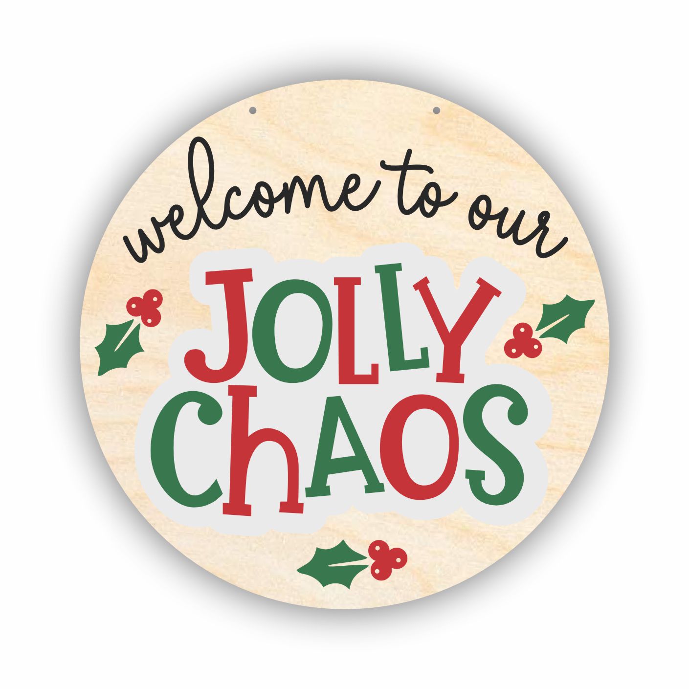 1/4-Inch Thick Unfinished Wood Jolly Door Sign Kit for Creative Home Decor