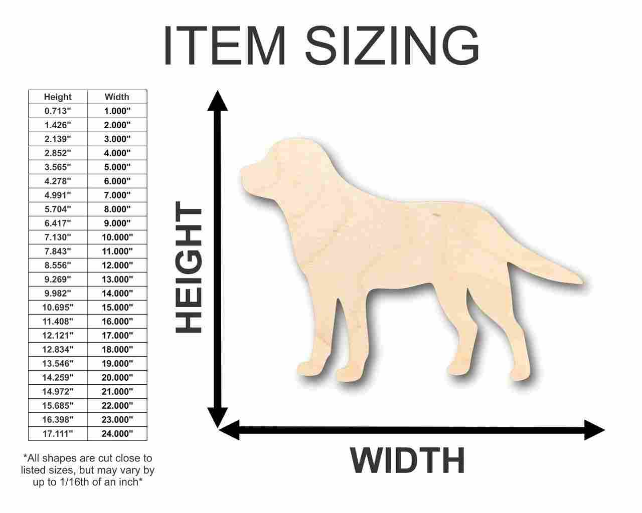 DIY Unfinished Wood Black Golden Labrador Dog Shape for Craft Projects up to 46