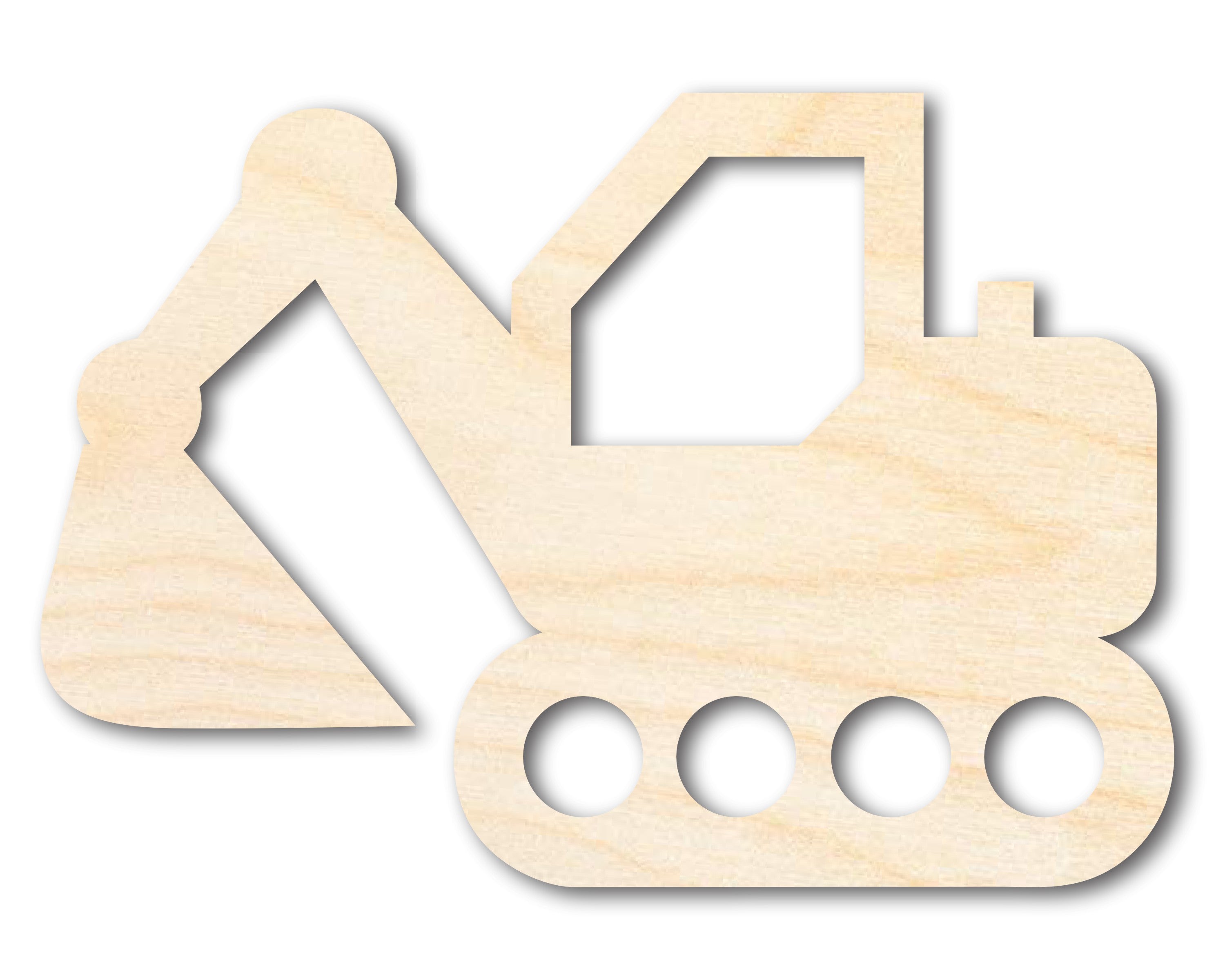 DIY Unfinished Baltic Birch Wood Toy Excavator Shape Cutout up to 46 Inches