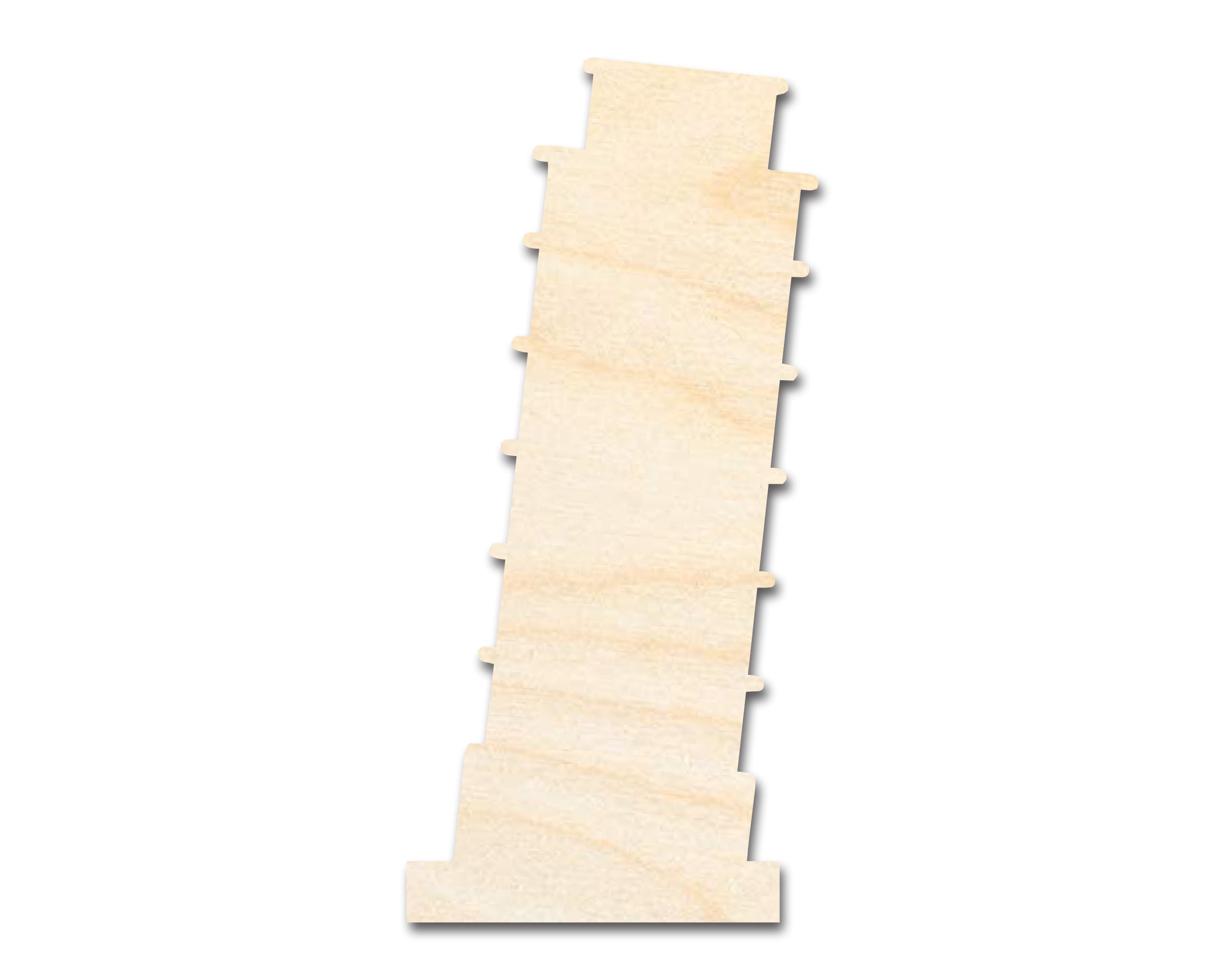 DIY Unfinished Baltic Birch Wood Leaning Tower of Pisa Cutout up to 46