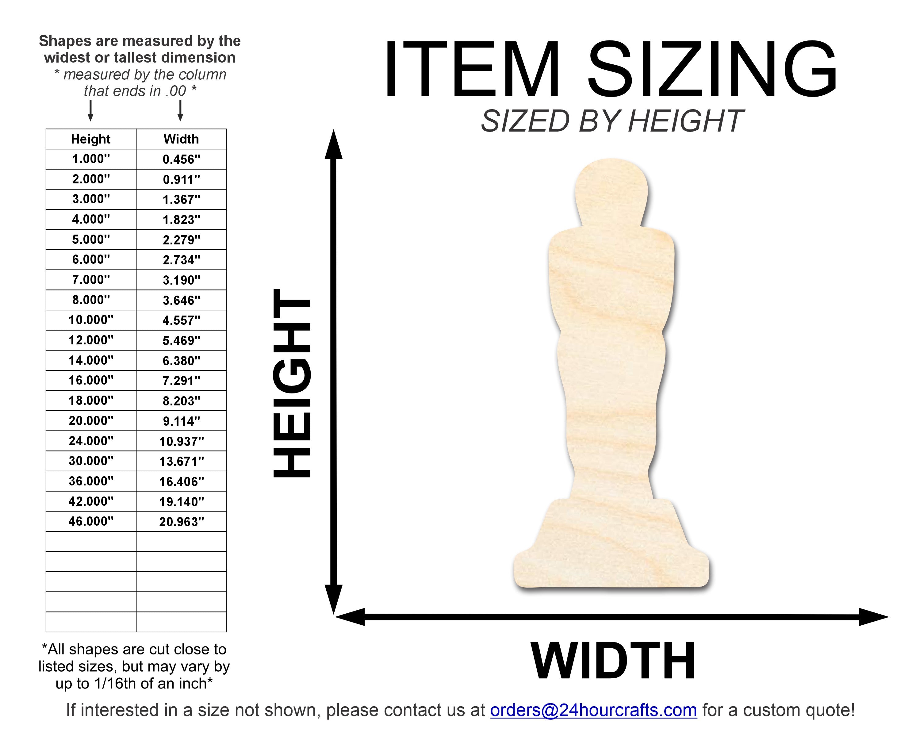 DIY Unfinished Wood Cutouts in Cartoon Movie Award Shape | Up to 46 DIY Options