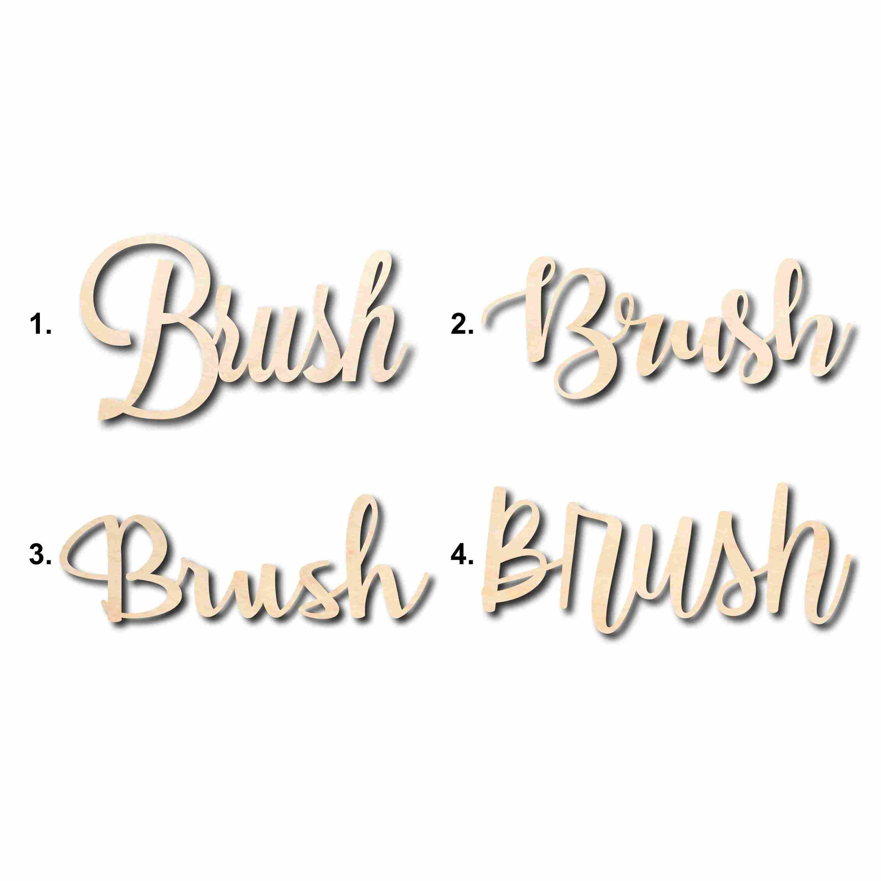 Unfinished Wood Cutout Brush Sign for DIY Home Decor Crafts