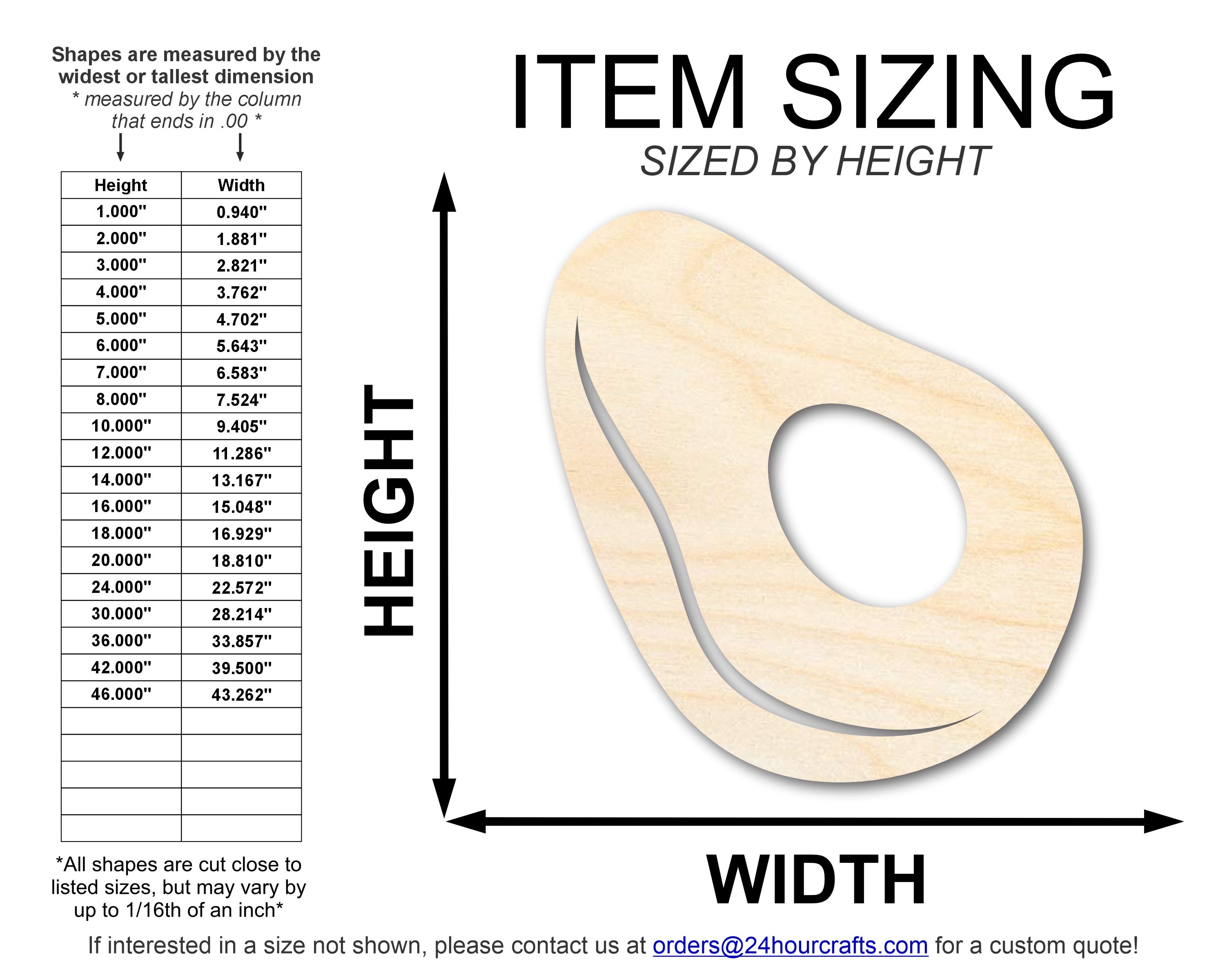 Unfinished Baltic Birch Avocado Shape DIY Craft Cutouts up to 46 Inches