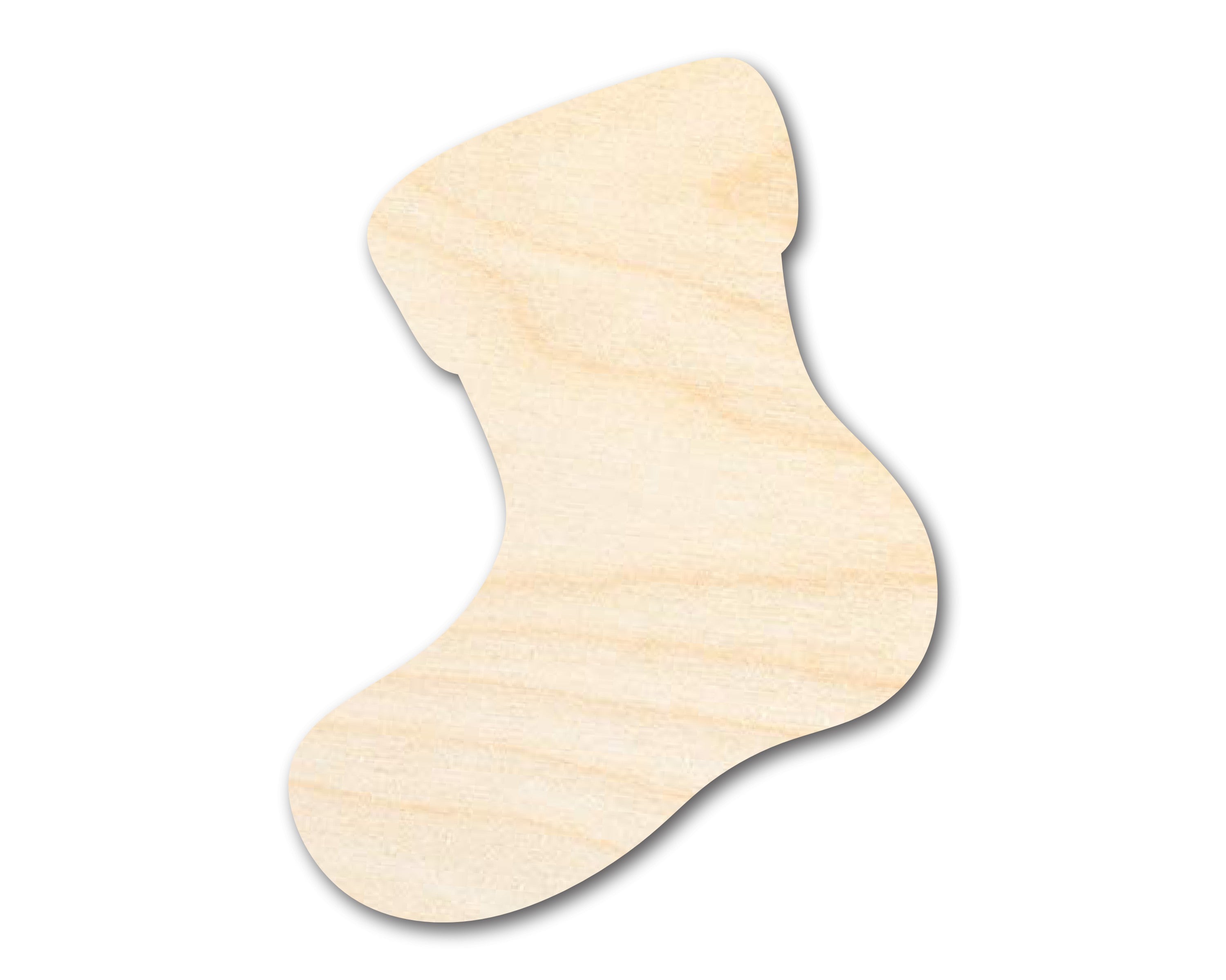 Enhanced Unfinished Wood Stocking Shape for DIY Craft Cutouts