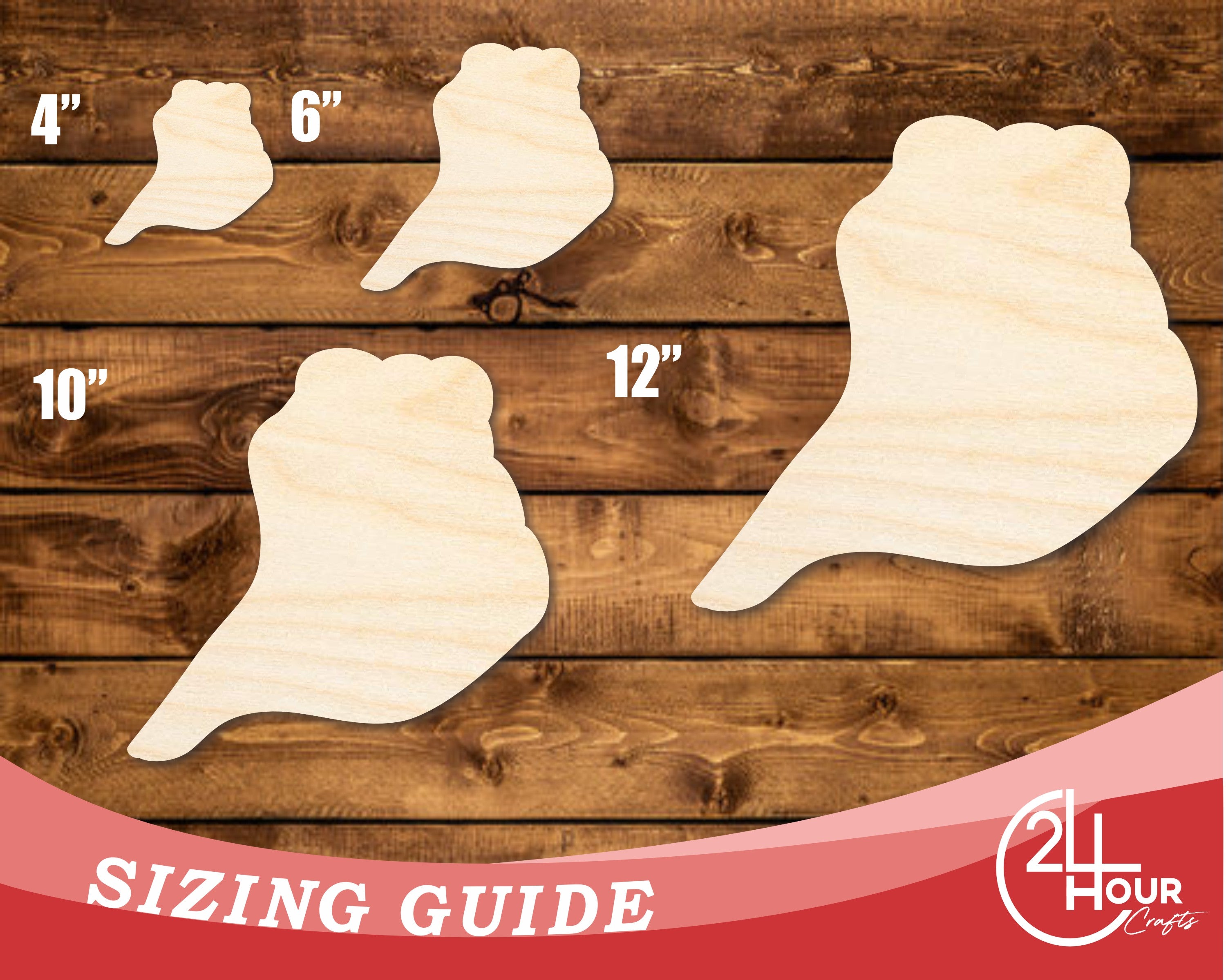 Unfinished Baltic Birch Wood Conch Sea Shell Shape DIY Craft Cutouts for Up to 46 Do - It - Yourself Projects