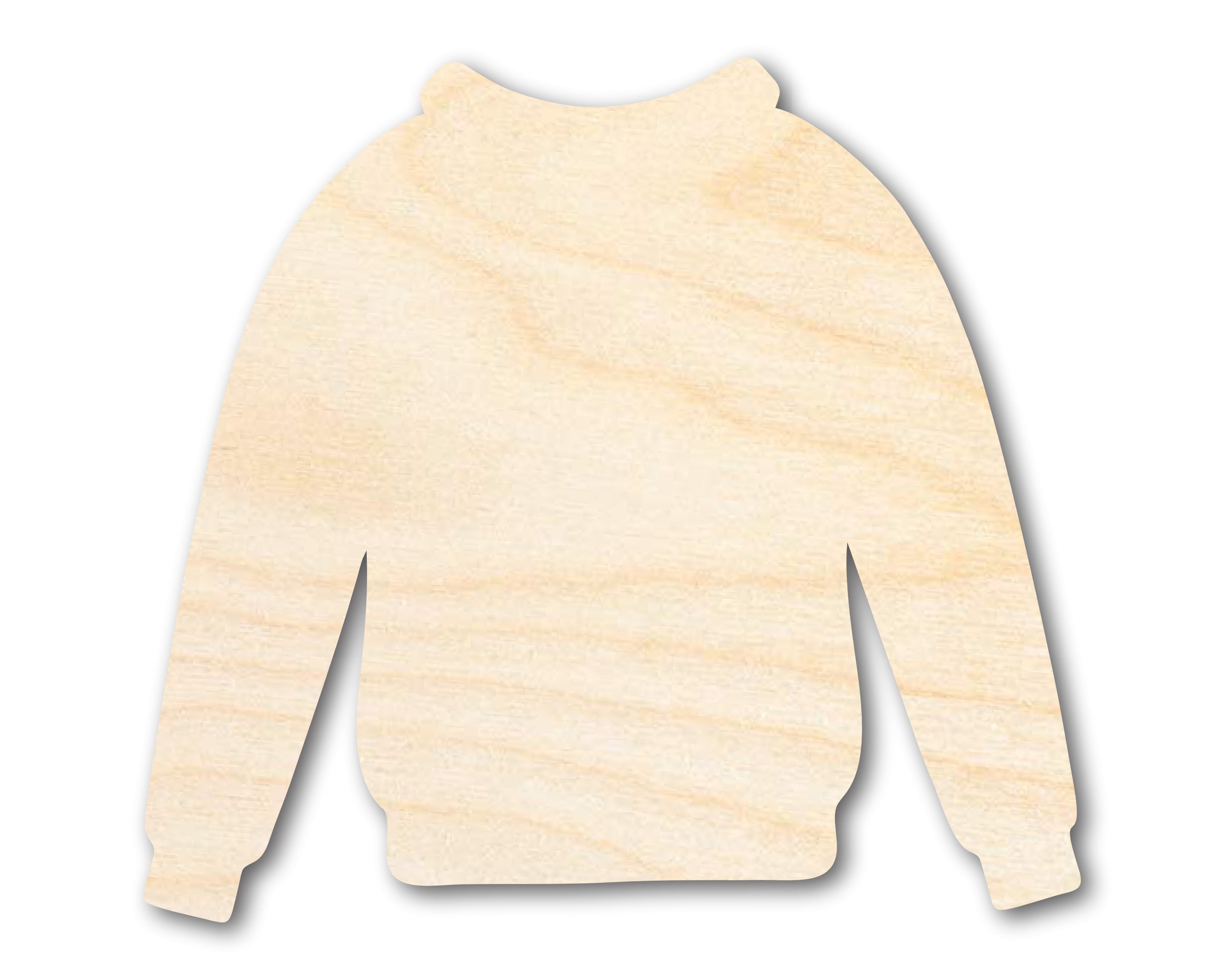 Unfinished Baltic Birch Wood Sweater Silhouette for DIY Winter Craft Cutouts, Up to 46 Different DIY Options