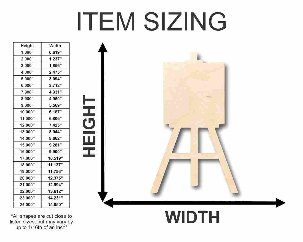 Unfinished Baltic Birch Wood Artist Painting Easel Shaped Craft Items for Up to 46 DIY Projects