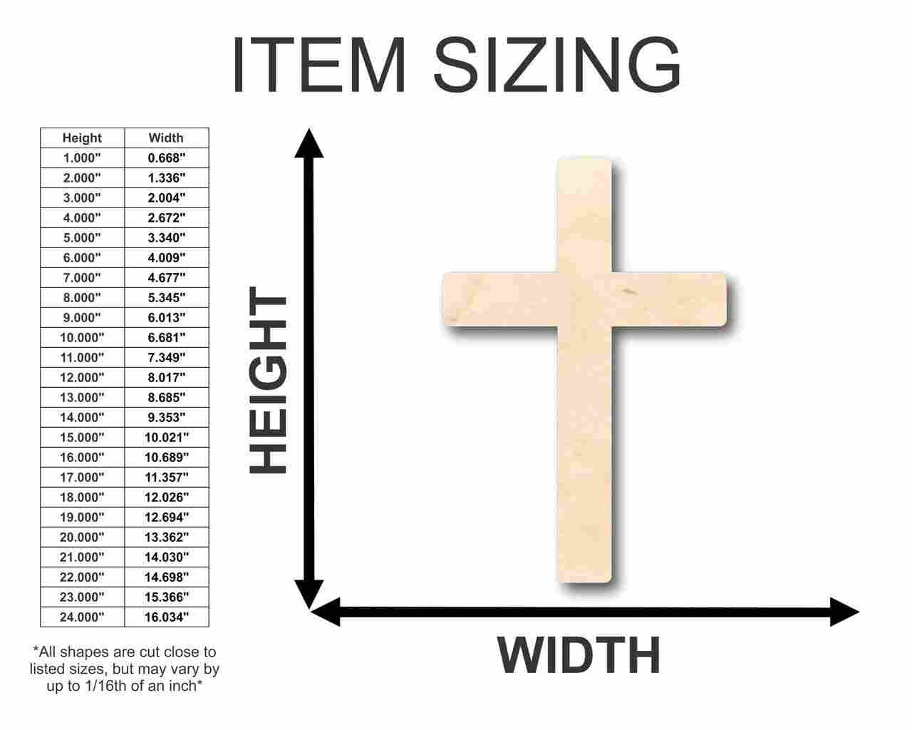 Unfinished DIY Wood Cross Shape for Easter and Christian Crafts - Sizes up to 46 Inches