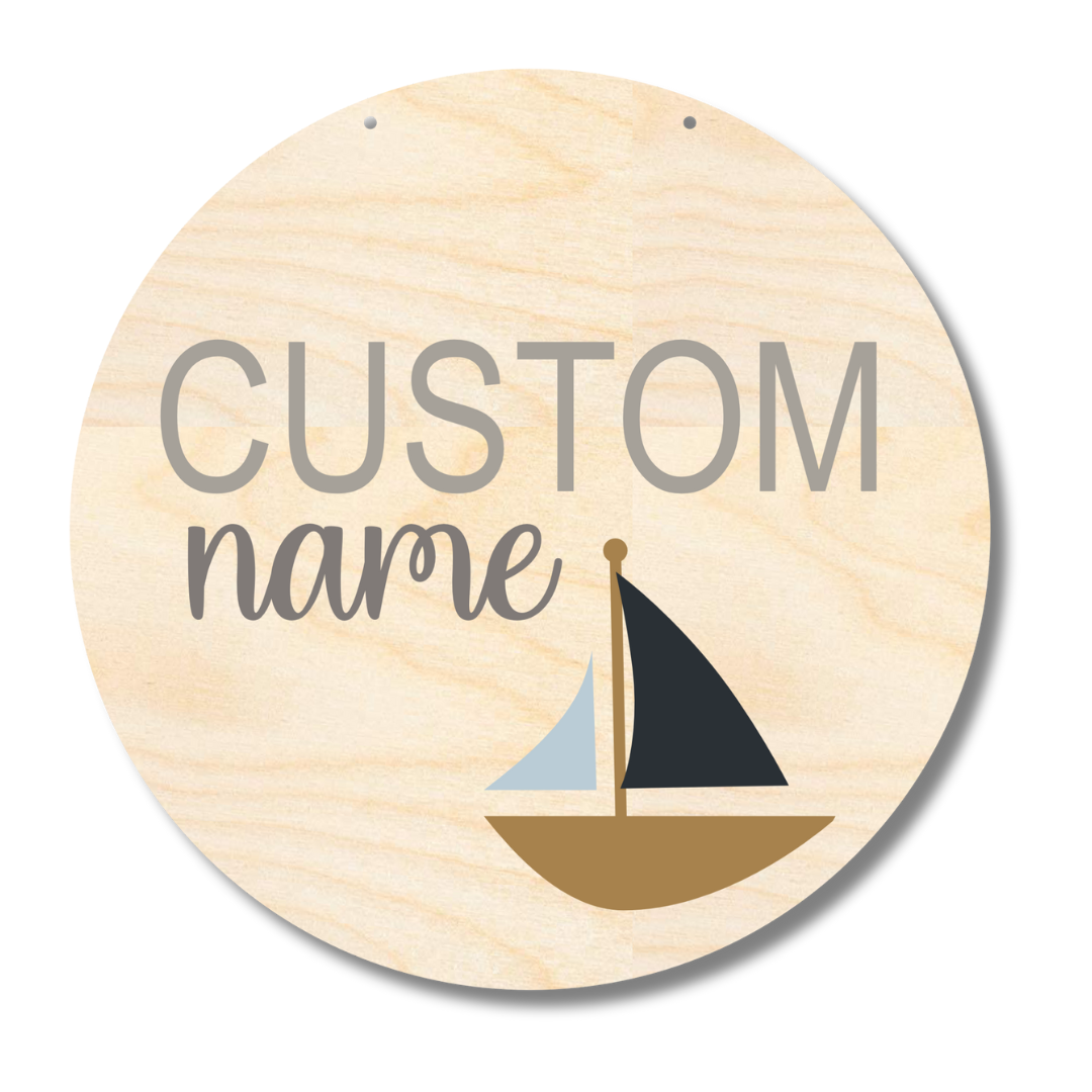 Customizable 1/4" Thick Unfinished Wood Sail Boat Door Sign Kit for Personalized Decor