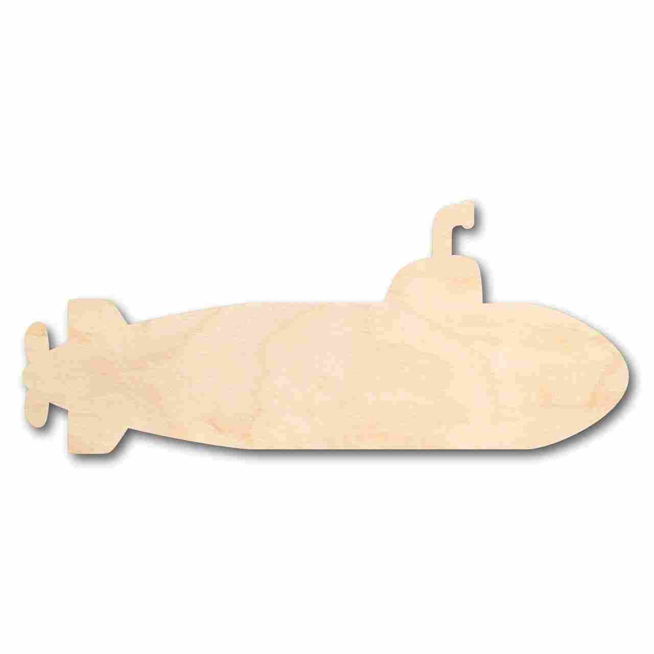 Unfinished DIY Wood Submarine Shapes for Ocean, Beach, and Nursery Crafts up to 46 Inches