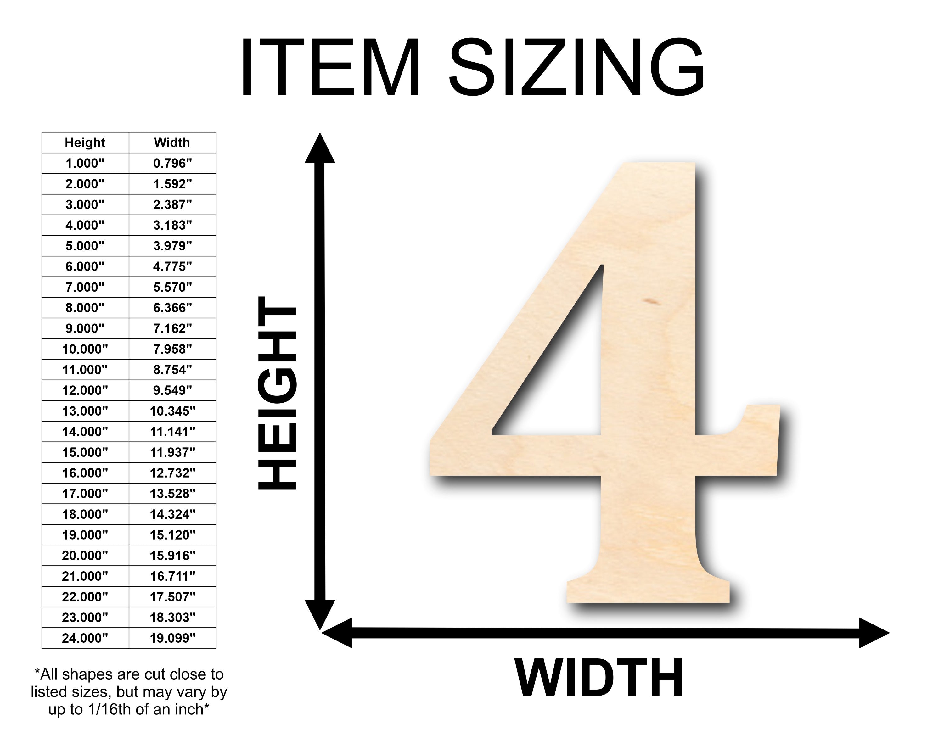 Unfinished Baltic Birch Wood Cambria Number 4 Shape for Crafts - Ideal for up to 46 DIY Projects