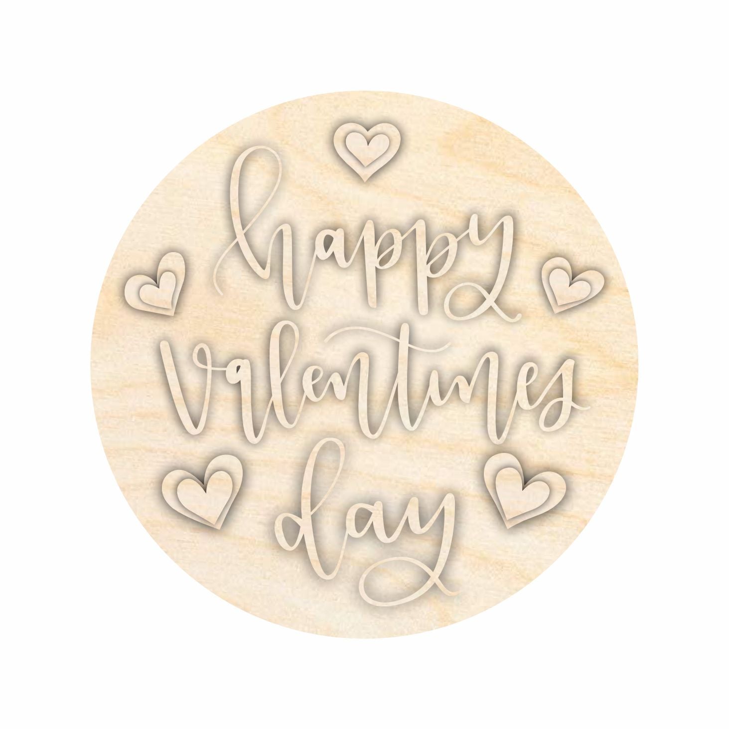 Unfinished 1/4-Inch Thick Wood Happy Valentine's Day Door Sign Crafting Kit for DIY Home Decor
