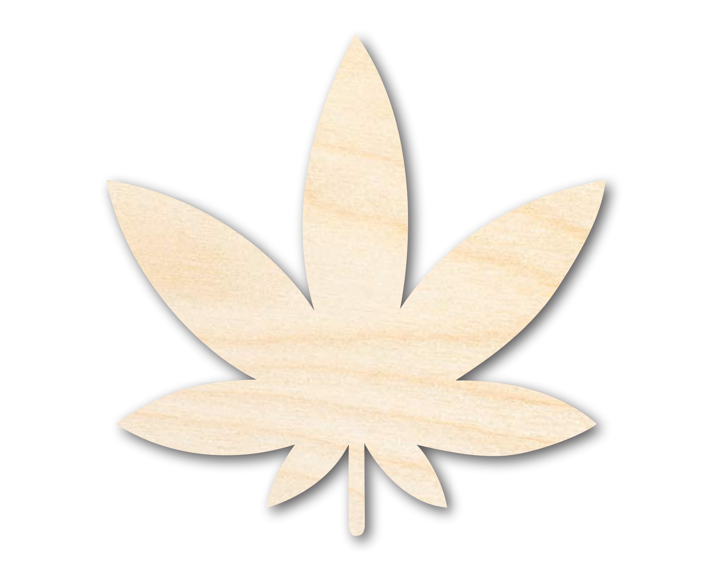 Unfinished Wood Handicraft in Simple Marijuana Leaf Shape for Up to 46 DIY Projects