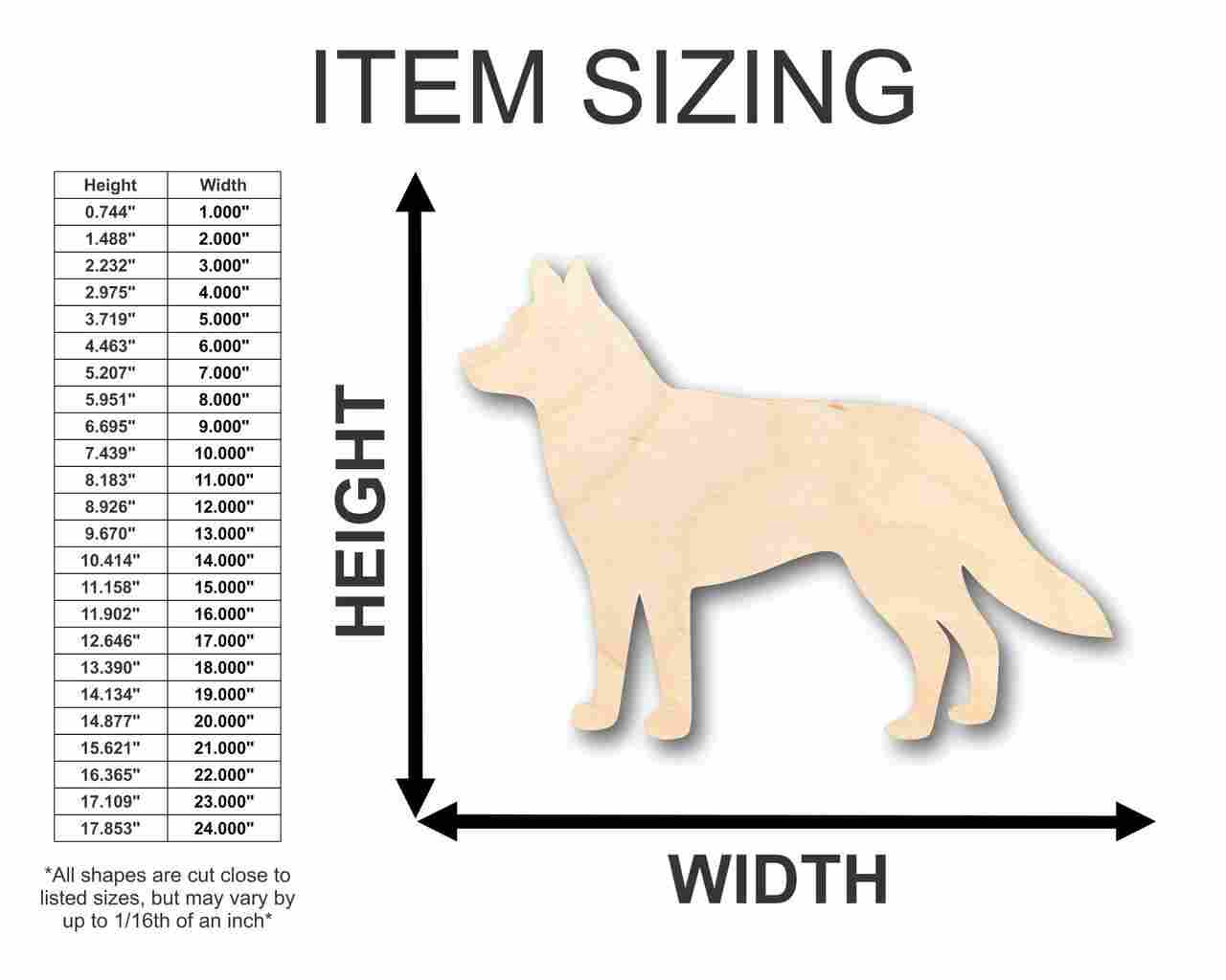 DIY Unfinished Wood Husky Dog Shapes for Crafts, Up to 24 Inches