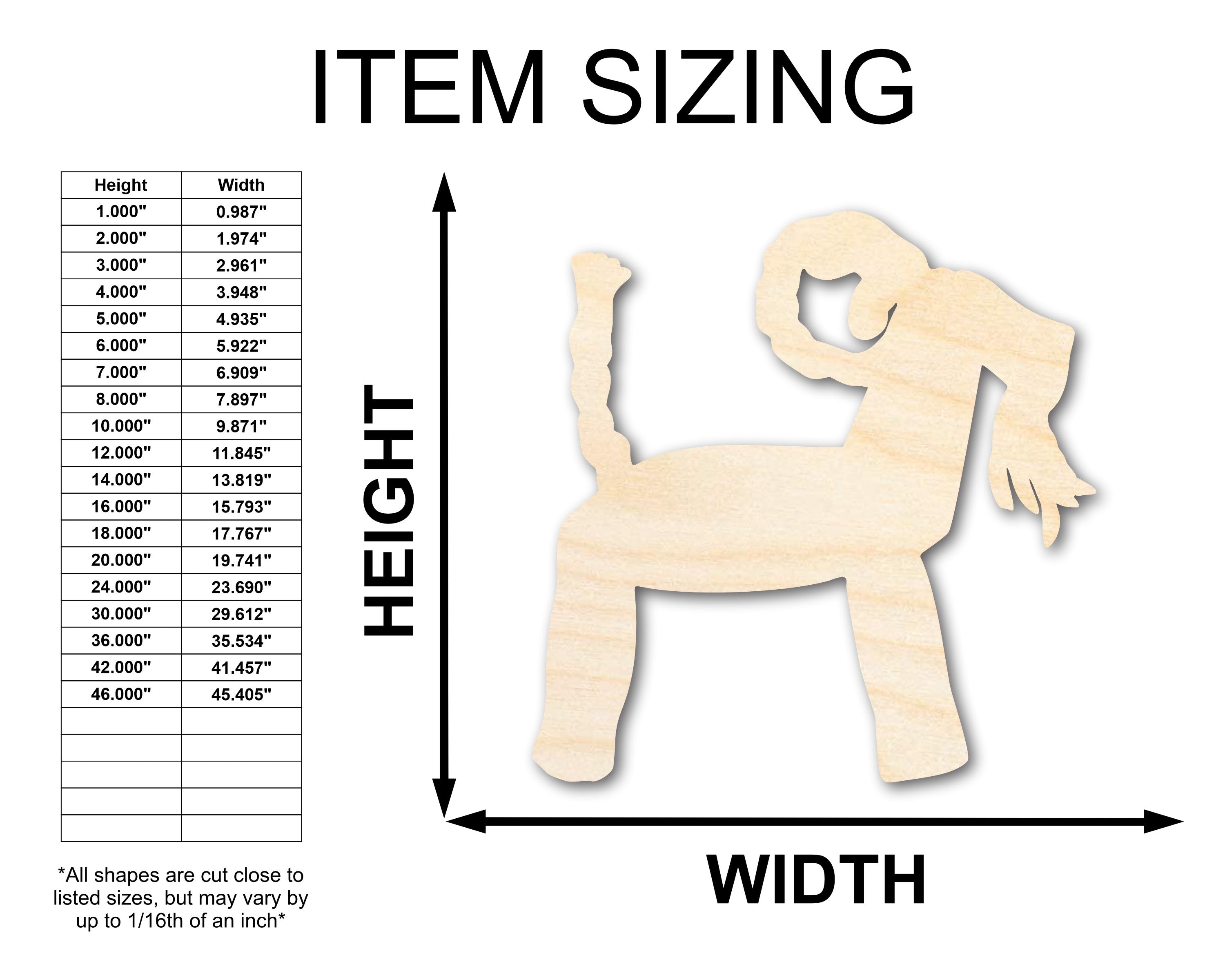 Unfinished Baltic Birch Wood Yule Goat Shape Craft Cutout for Up to 46 DIY Projects