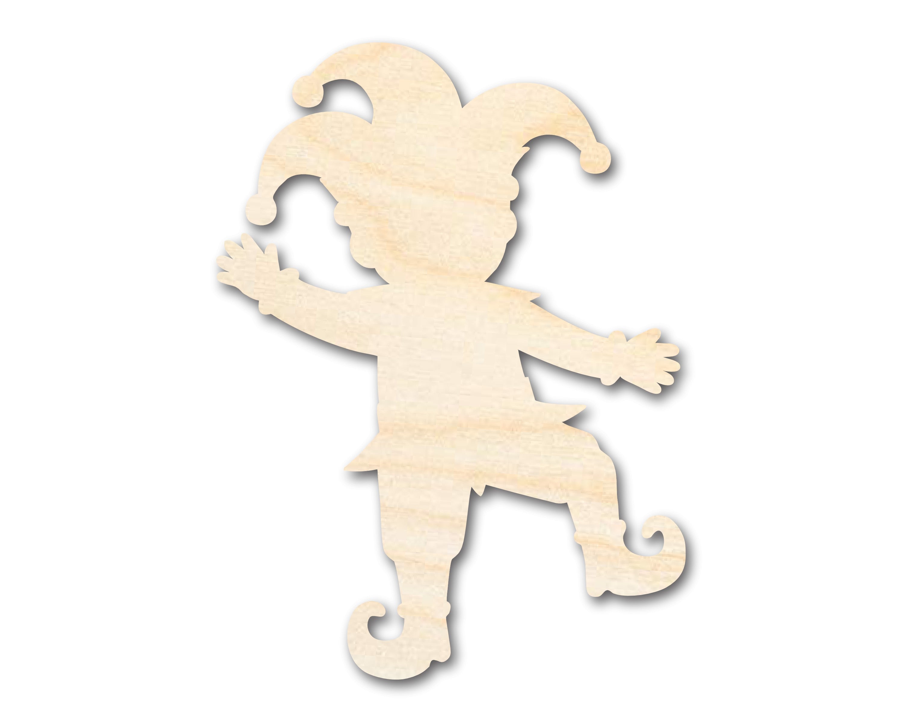 Unfinished Baltic Birch Wood Dancing Jester Silhouette for Mardi Gras DIY Craft Cutouts up to 46 Inches