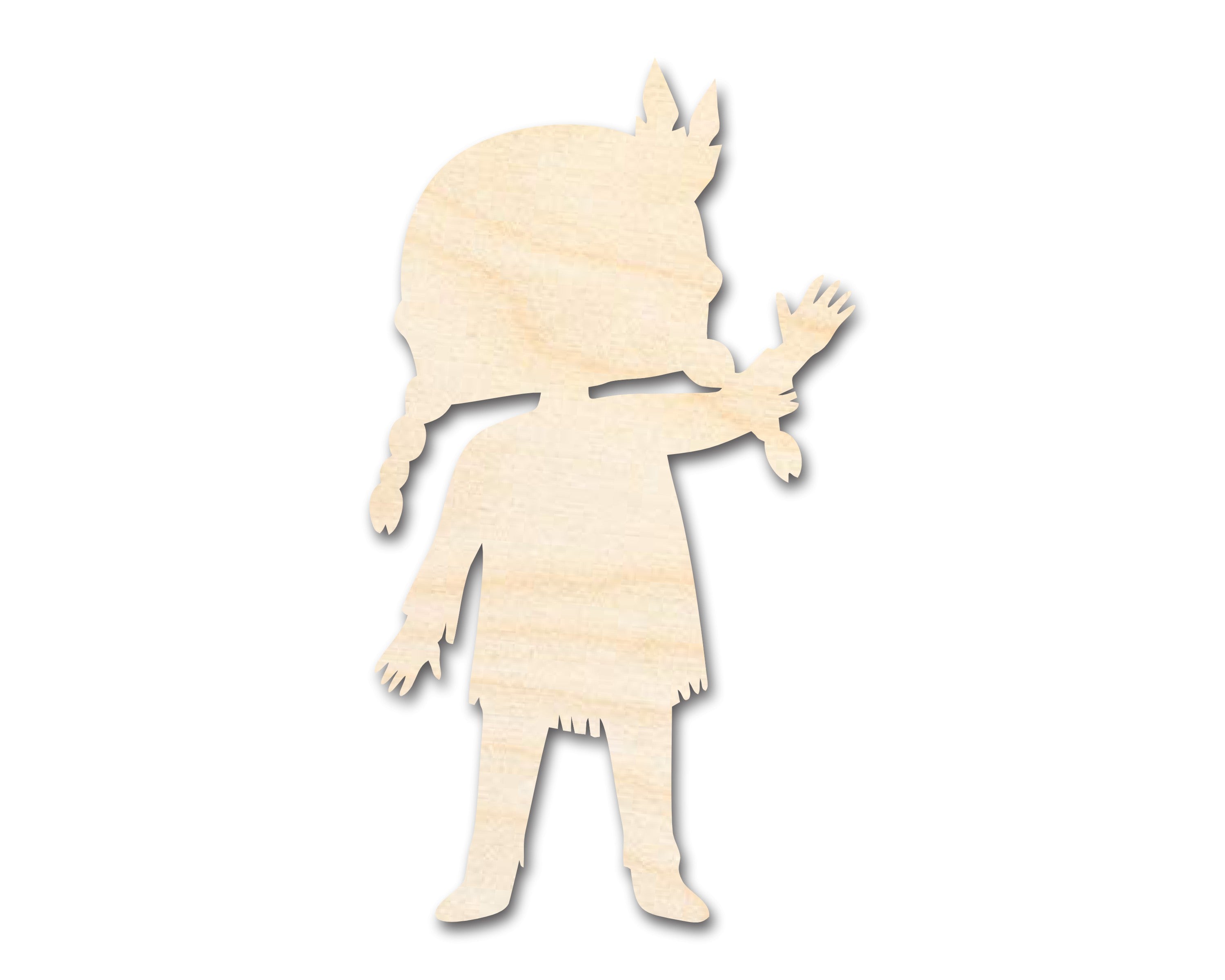 Unfinished Native Girl Shaped Wood Craft Cutout for Up to 46 DIY Projects