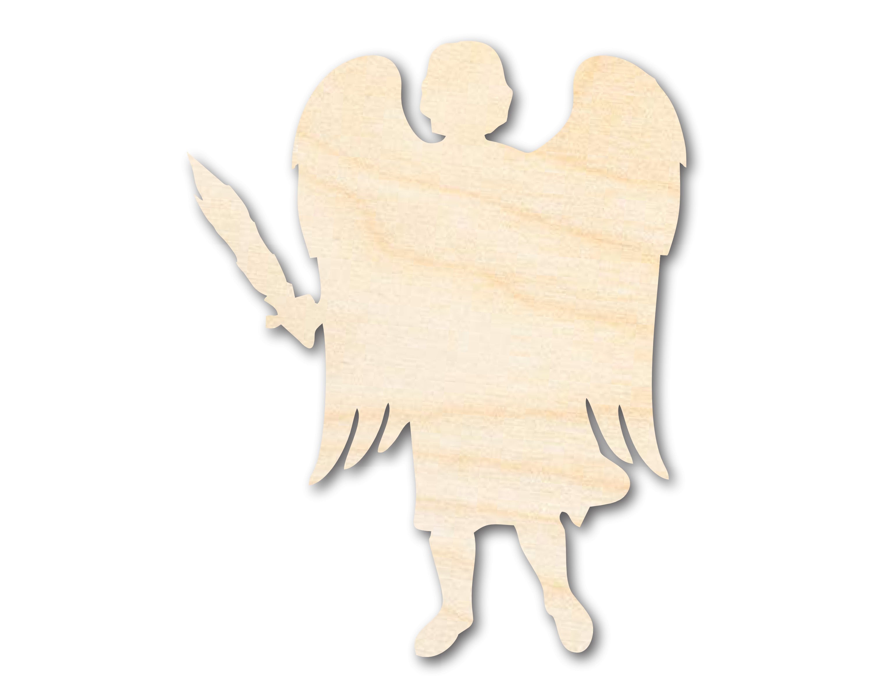 Unfinished DIY Craft Cutout in the Shape of Saint Michael | Up to 46-Inch Customizable Wood Artwork