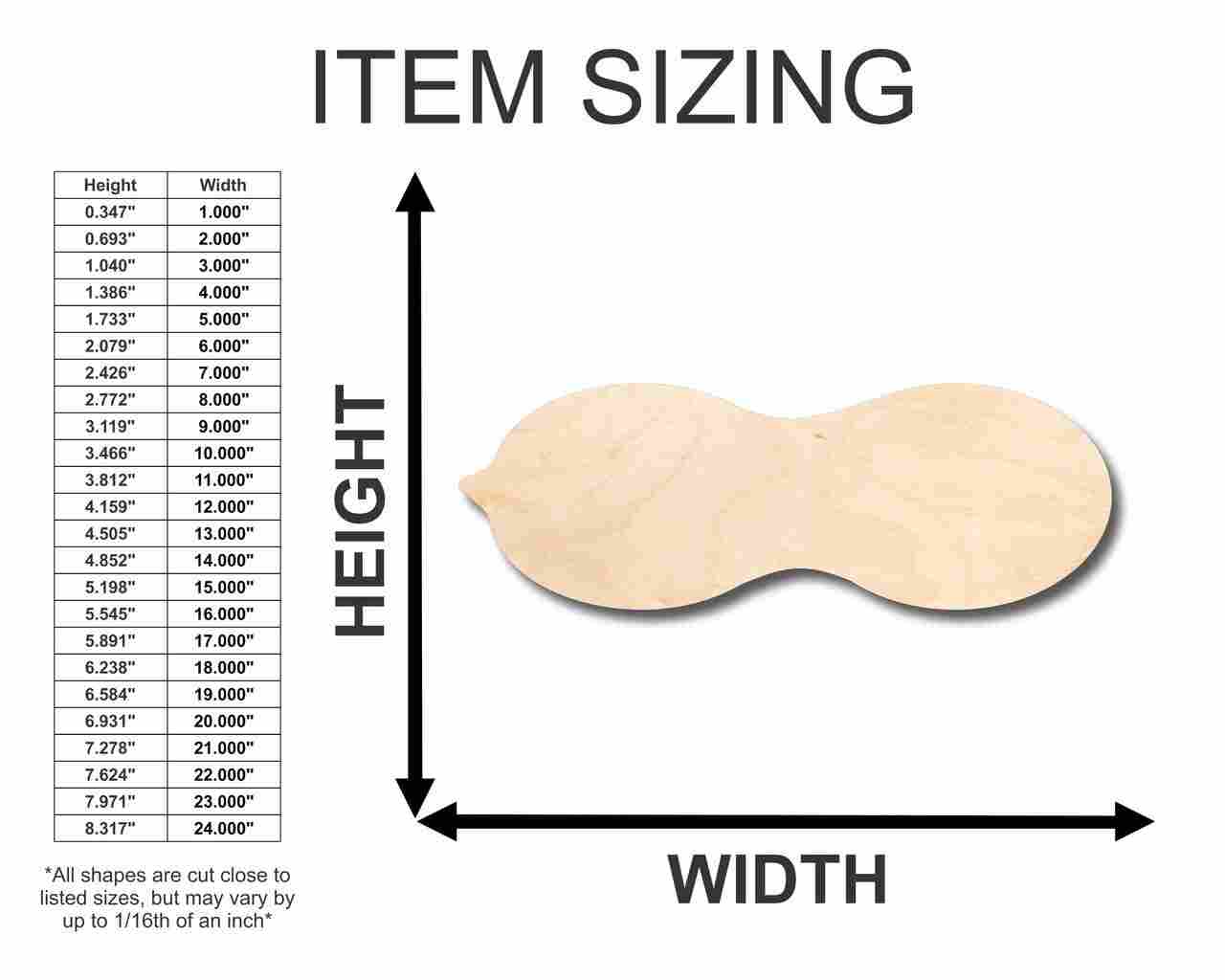 Unfinished Wood Peanut - Shaped Items for Food and Craft Purposes, Suitable for Up to 46 Do - It - Yourself Projects