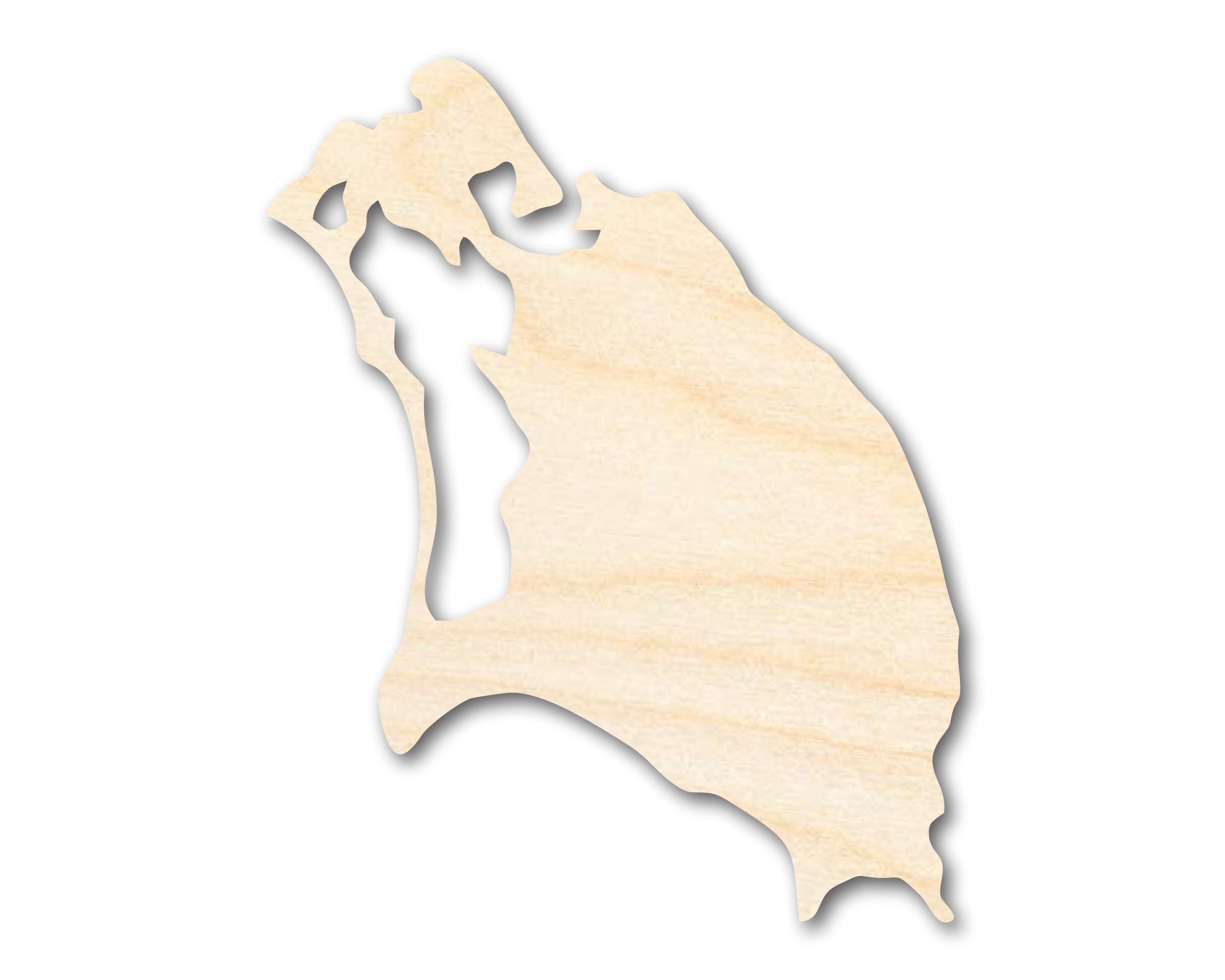 Unfinished Baltic Birch Wood Barbuda Country Shape Caribbean Craft for Up to 46 DIY Projects