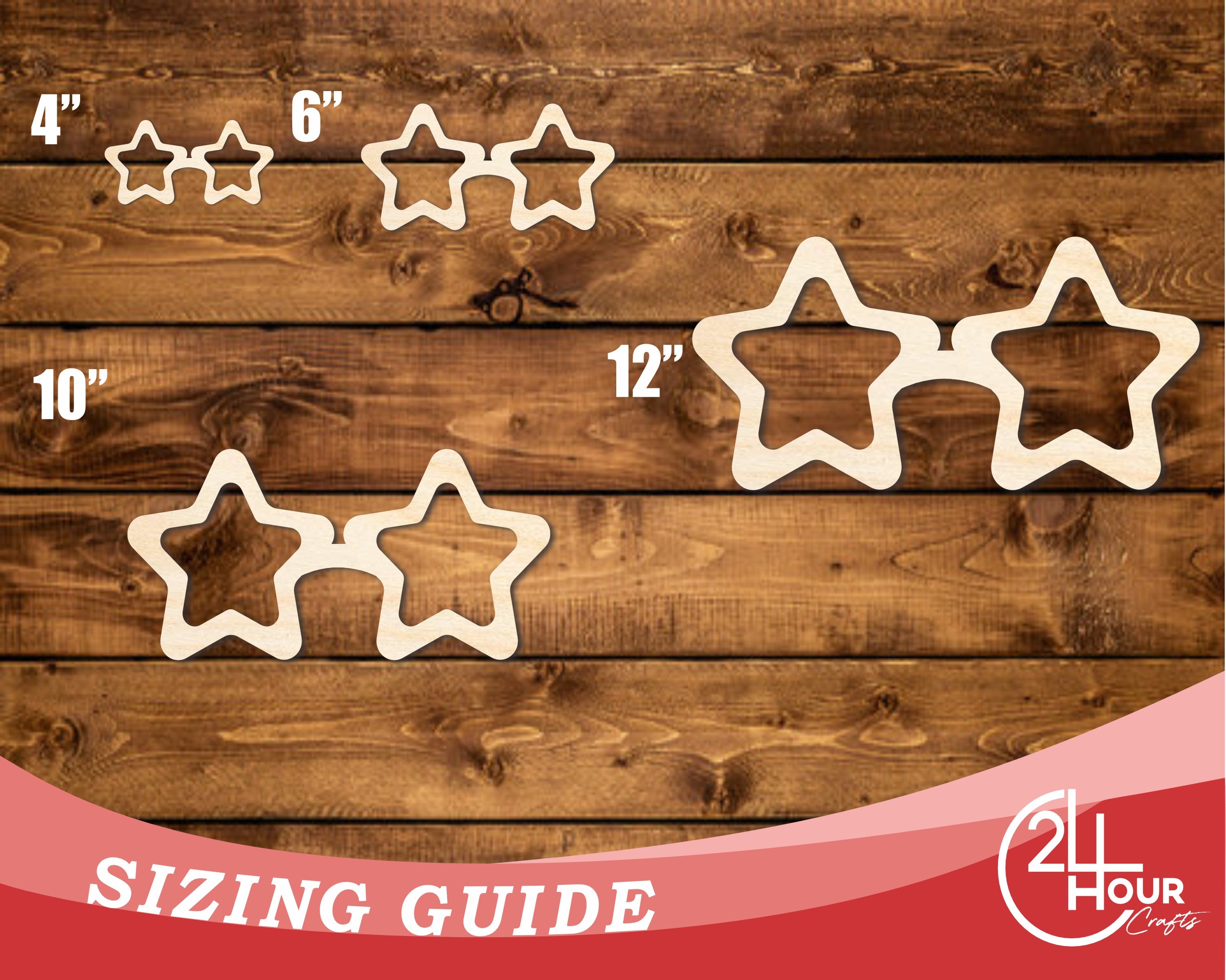 Unfinished Wood Cutouts in Star - Sunglasses Shape for DIY Crafts, Up to 46 Pieces for Do - It - Yourself Projects