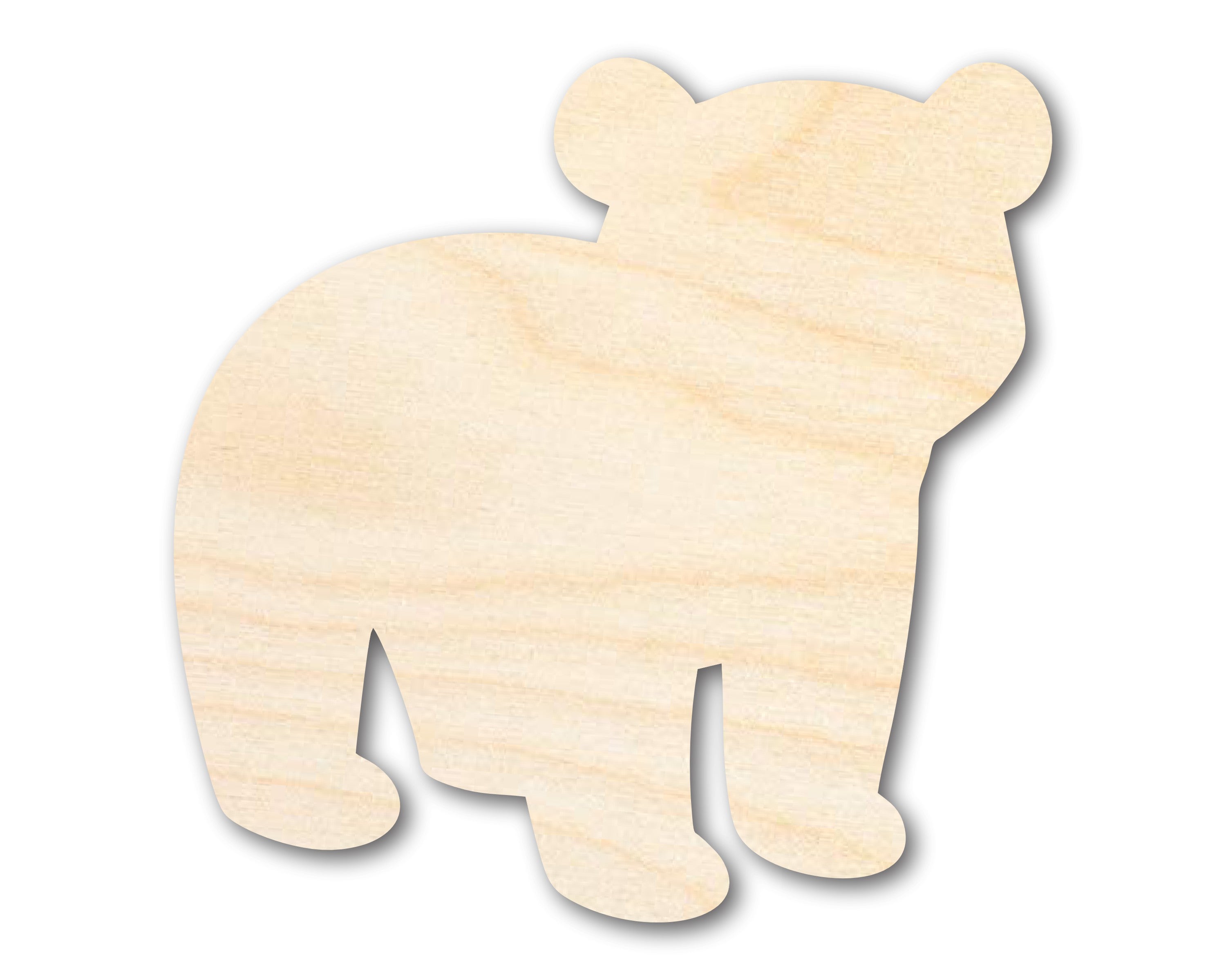 Unfinished Baltic Birch Wood Cute Polar Bear Shape Cutout for DIY Crafts, Up to 46 Inches for 46 Different DIY Projects