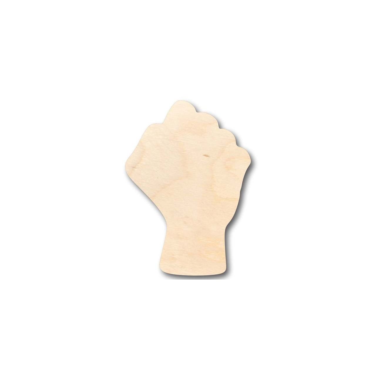 DIY Unfinished Baltic Birch Wood Raised Fist Shape - Up to 24 Inches