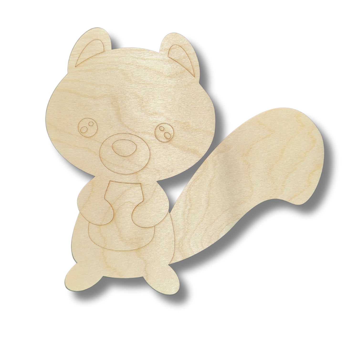 DIY Unfinished Wood Etched Squirrel Shapes for Line-by-Line Painting, Up to 30 Units
