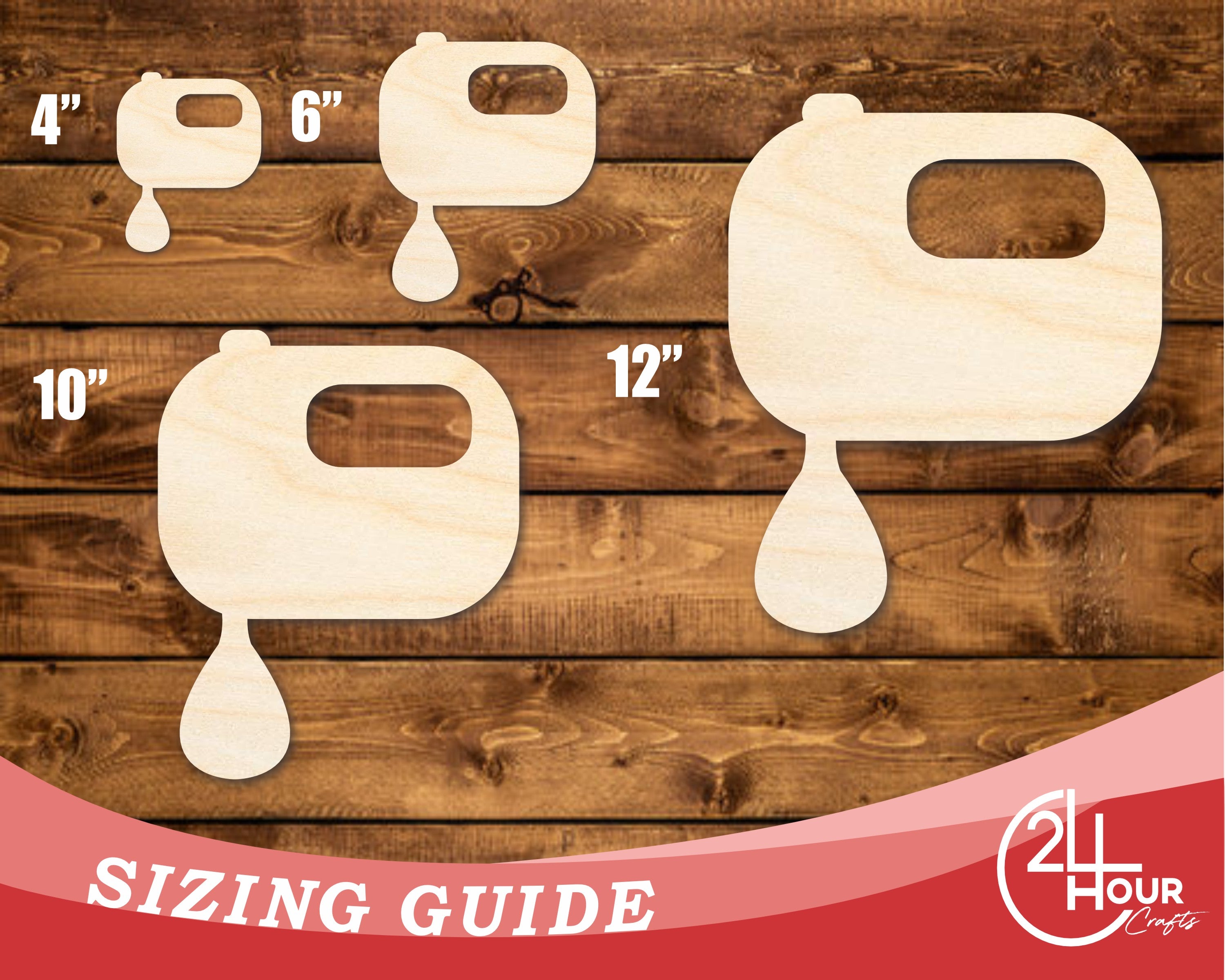 Unfinished Baltic Birch Wood Hand Mixer Shape Cutout for DIY Crafts - Up to 46 Inches for Multiple DIY Projects