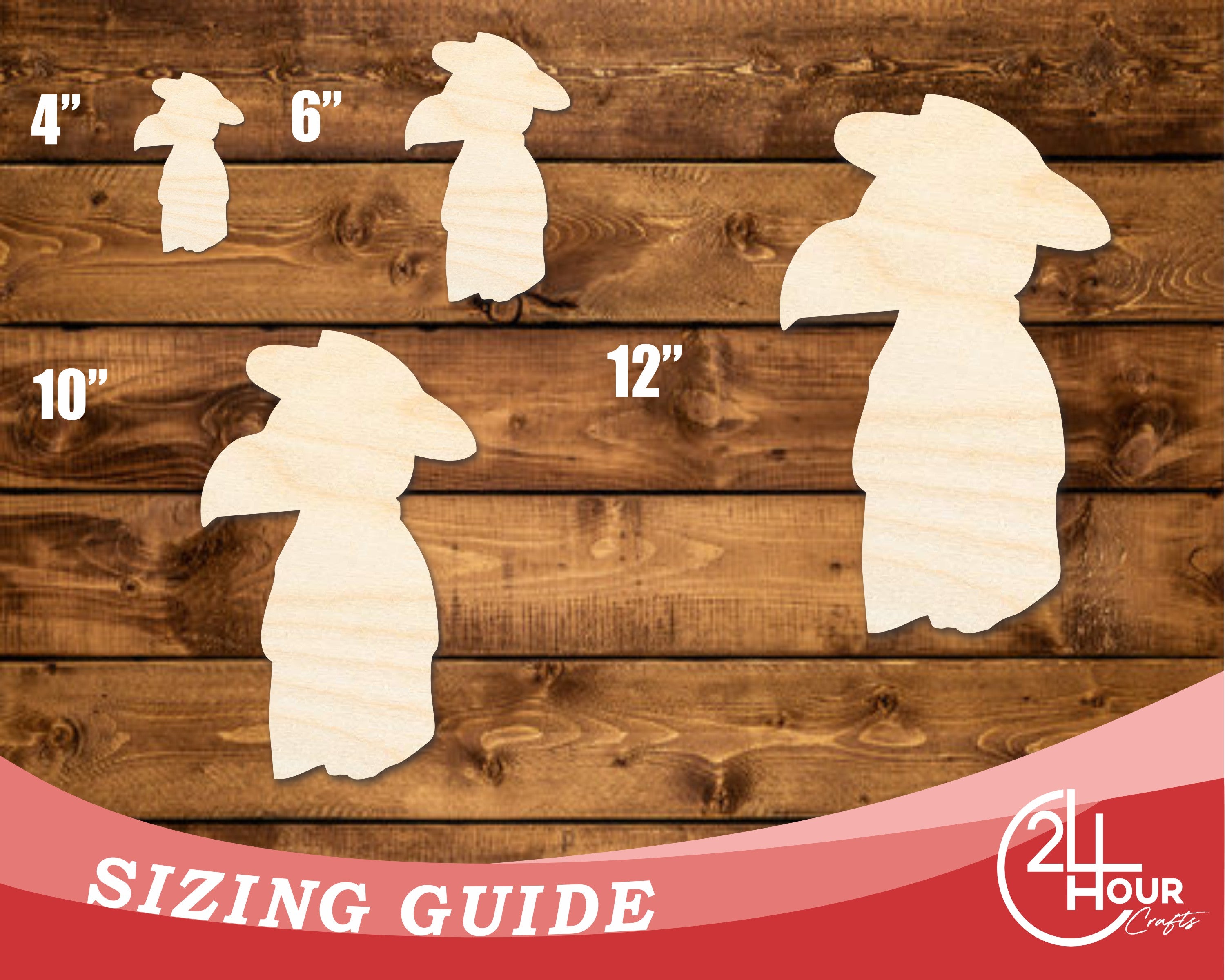 DIY Unfinished Baltic Birch Plague Doctor Shape Cutout - Up to 46 Inches