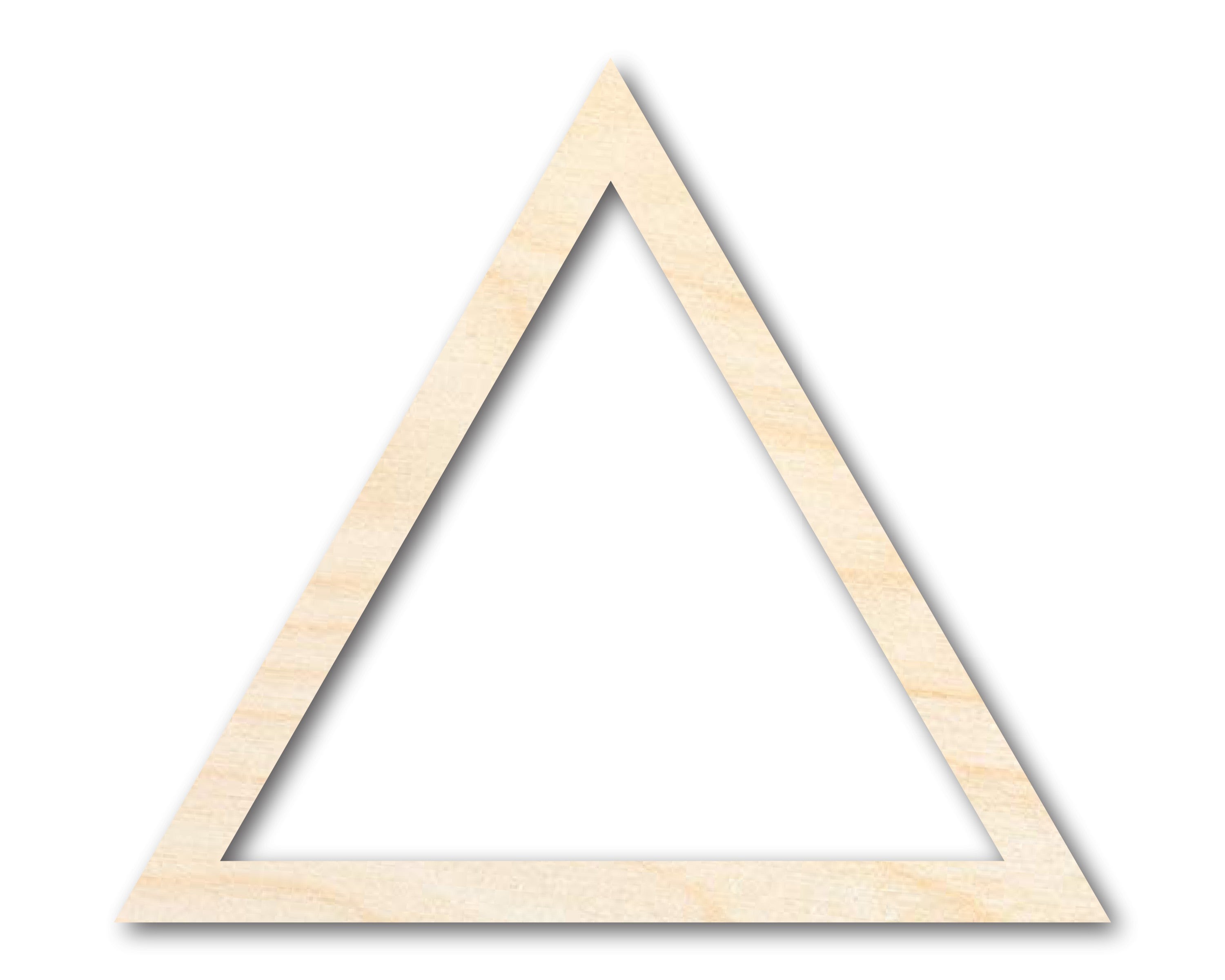 DIY Unfinished Baltic Birch Wood Triangle Outline Shape - Up to 46 Inches