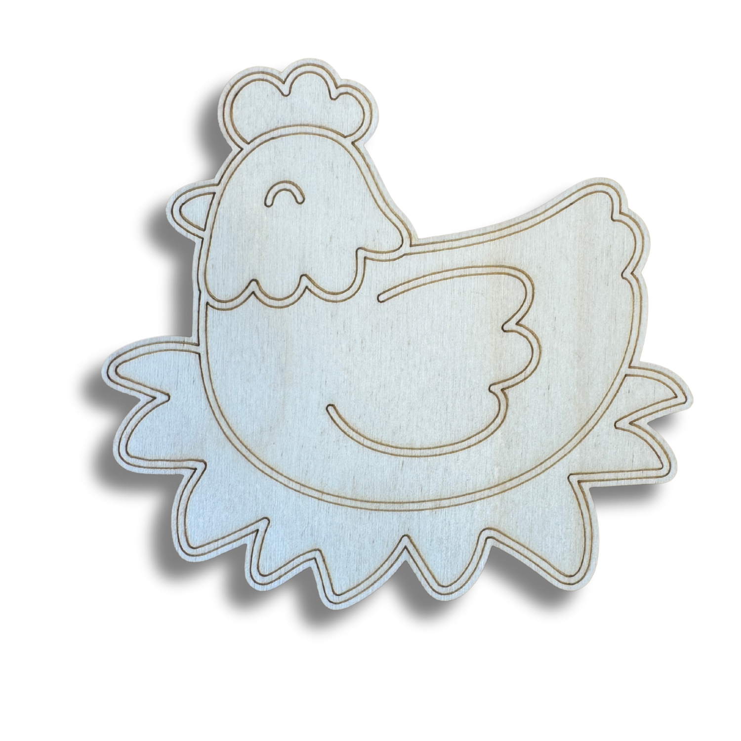 Unfinished Etched Wood Farm Chicken Shapes for Up to 30 DIY Paint - by - Line Crafts